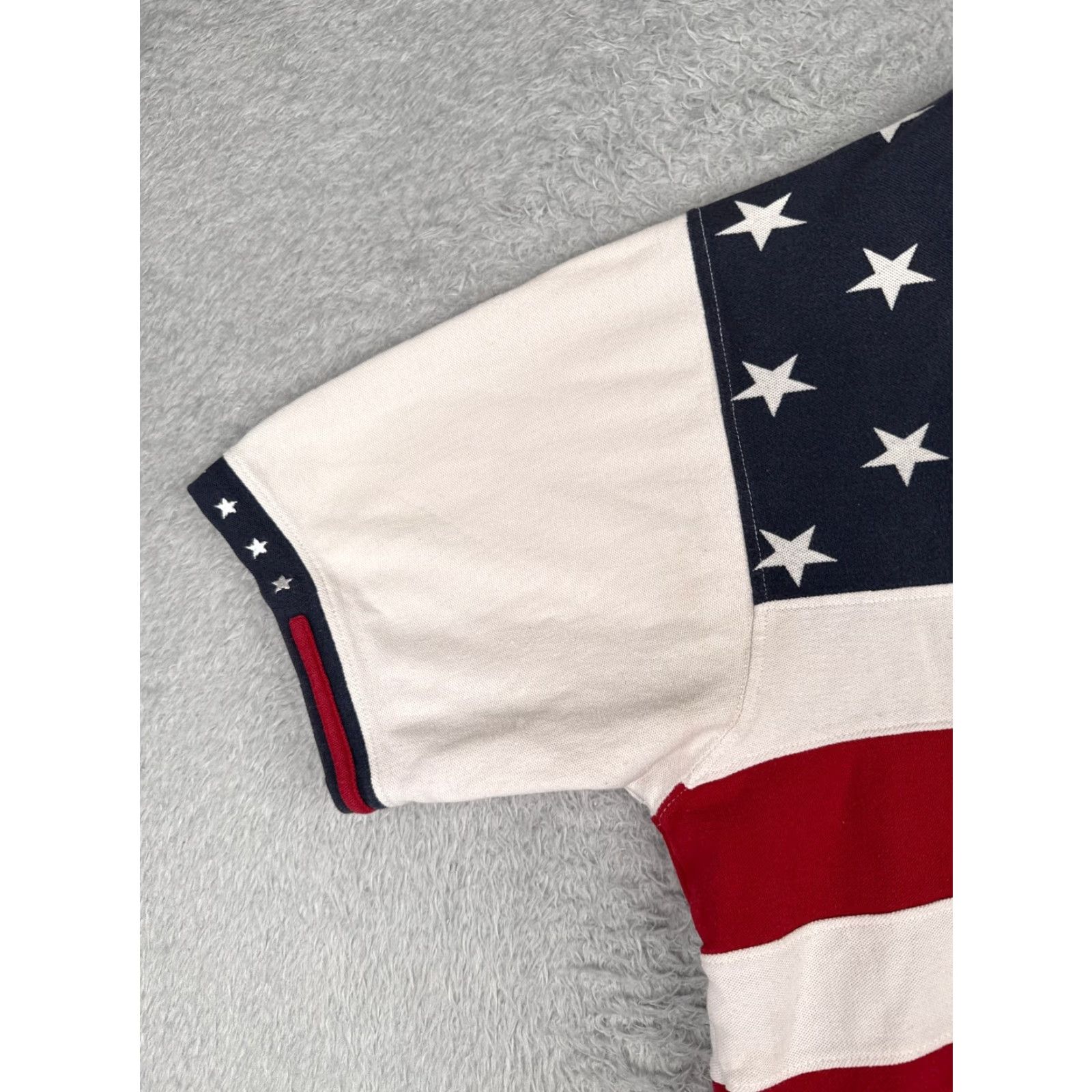 Vintage RedHead Shirt Polo Men XL 100% Cotton White Red White Blue Stripe Button Collar Short Sleeve 44 Chest Regular Fit American Flag Vintage: No Size US XL / EU 56 / 4 - 3 Thumbnail