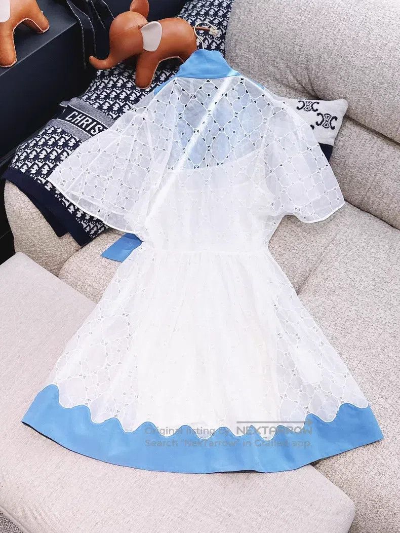 valentino blue and white dress Pre-Fall 2020 Valentino by Pierpaolo Piccioli Runway Look 3 Blue & Whi   Shrimpton Couture
