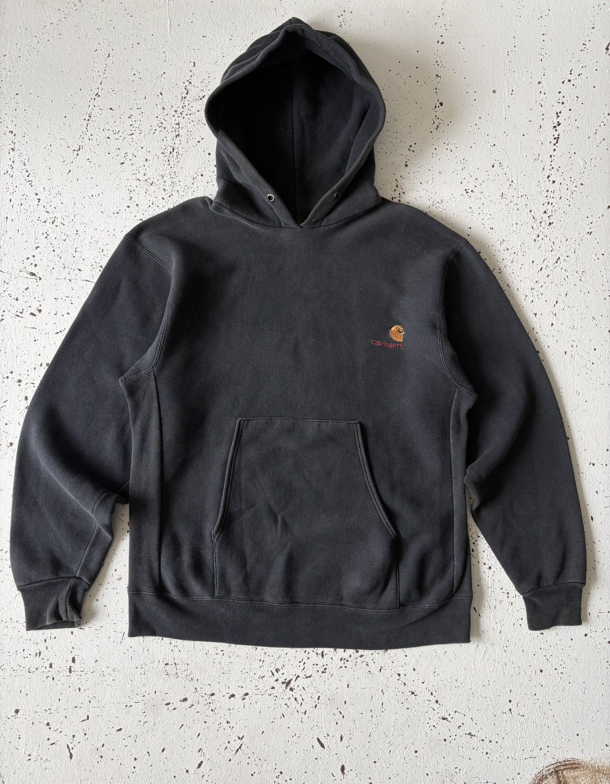 Carhartt Vintage Sunfaded Carhartt Embroidered Hoodies Sweatshirt Size US L / EU 52-54 / 3 - 2 Thumbnail
