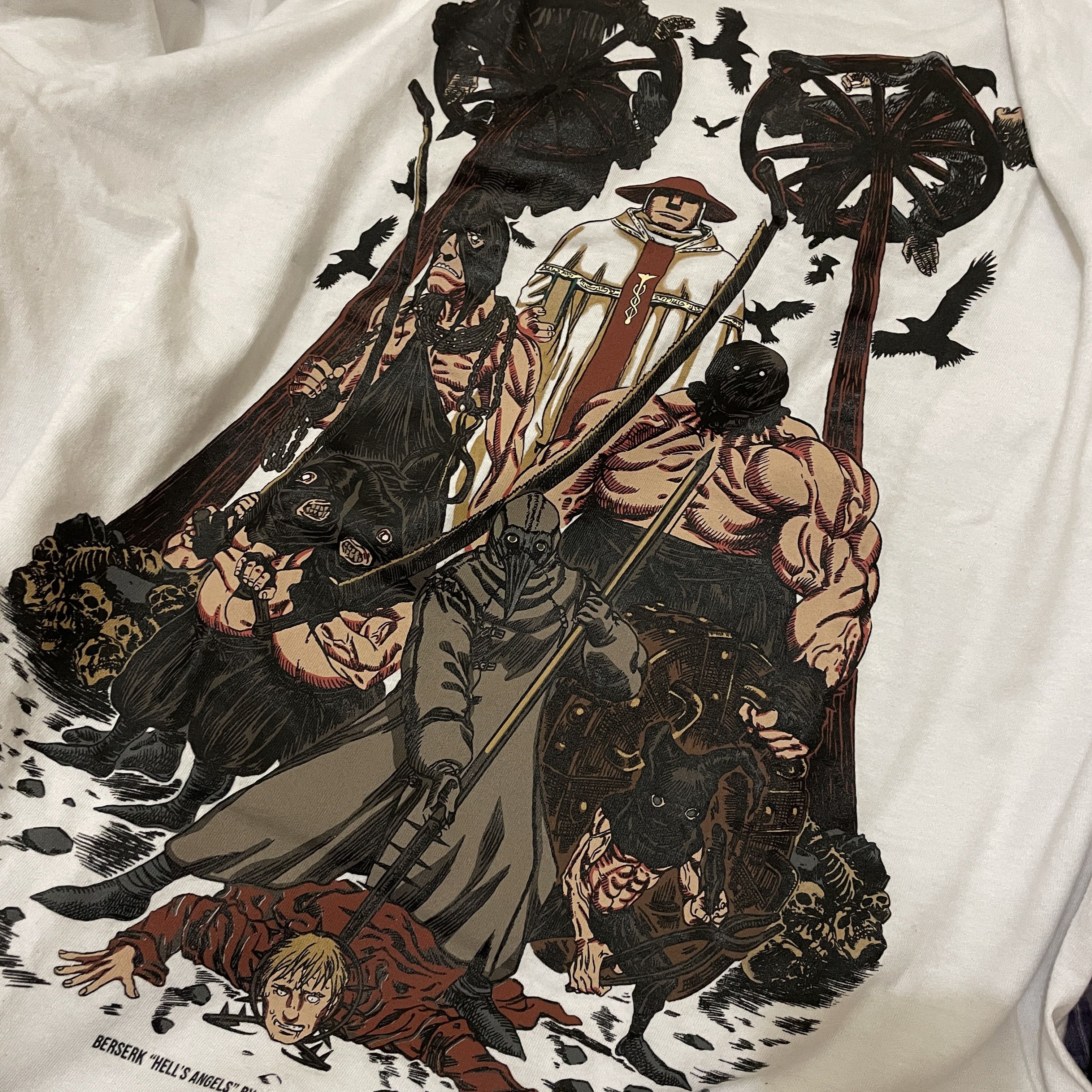 Image of Anima x Tee Berserk Hell’S Angel Guts Griffith Manga Anime T Shirt XL in Black, Men's