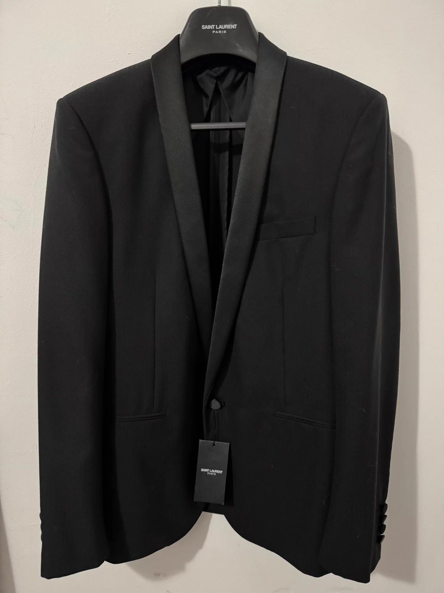 Saint Laurent Paris Saint Laurent SLP 18SS Satin Shawl Collar Tuxedo Suit 48 Size 48L - 1 Thumbnail