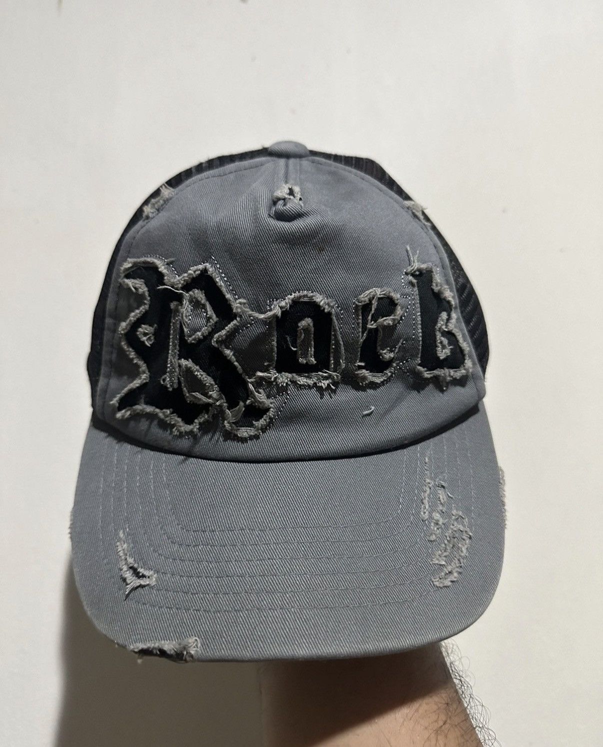 Japanese Brand VTG ROCK Distress Trucker Hat Size ONE SIZE - 1 Thumbnail
