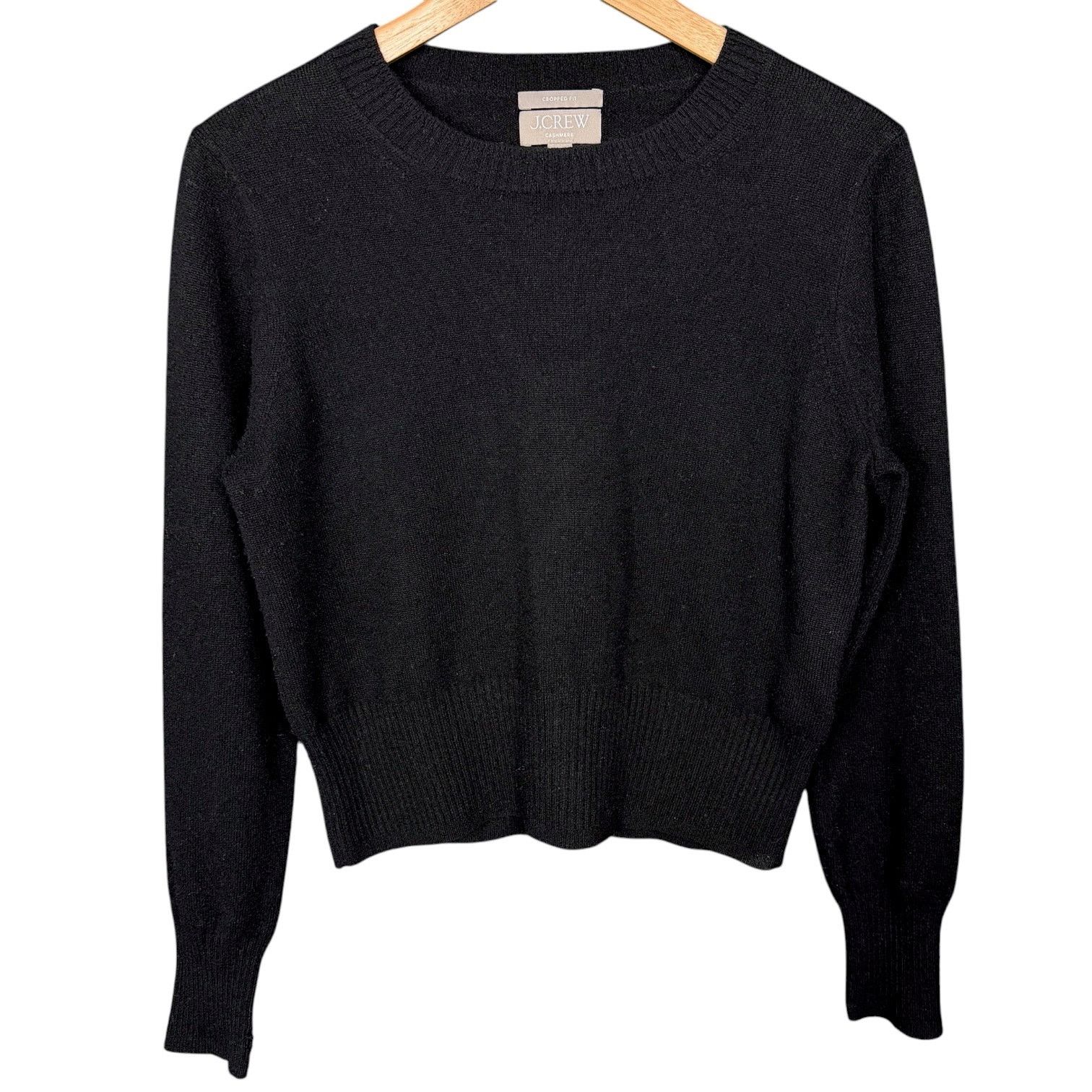 J.Crew J Crew Cropped Fit Luxury Women's M Black Cashmere Sweater Size M / US 6-8 / IT 42-44 - 9 Thumbnail