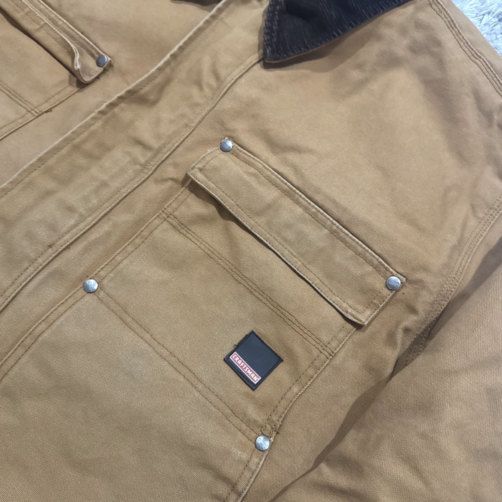 Vintage VINTAGE Craftsman Brown Workwear Chore Jacket Bomber Jacket 2XL Men HTF Rare 00’s Y2K Cotton Size US XXL / EU 58 / 5 - 2 Thumbnail