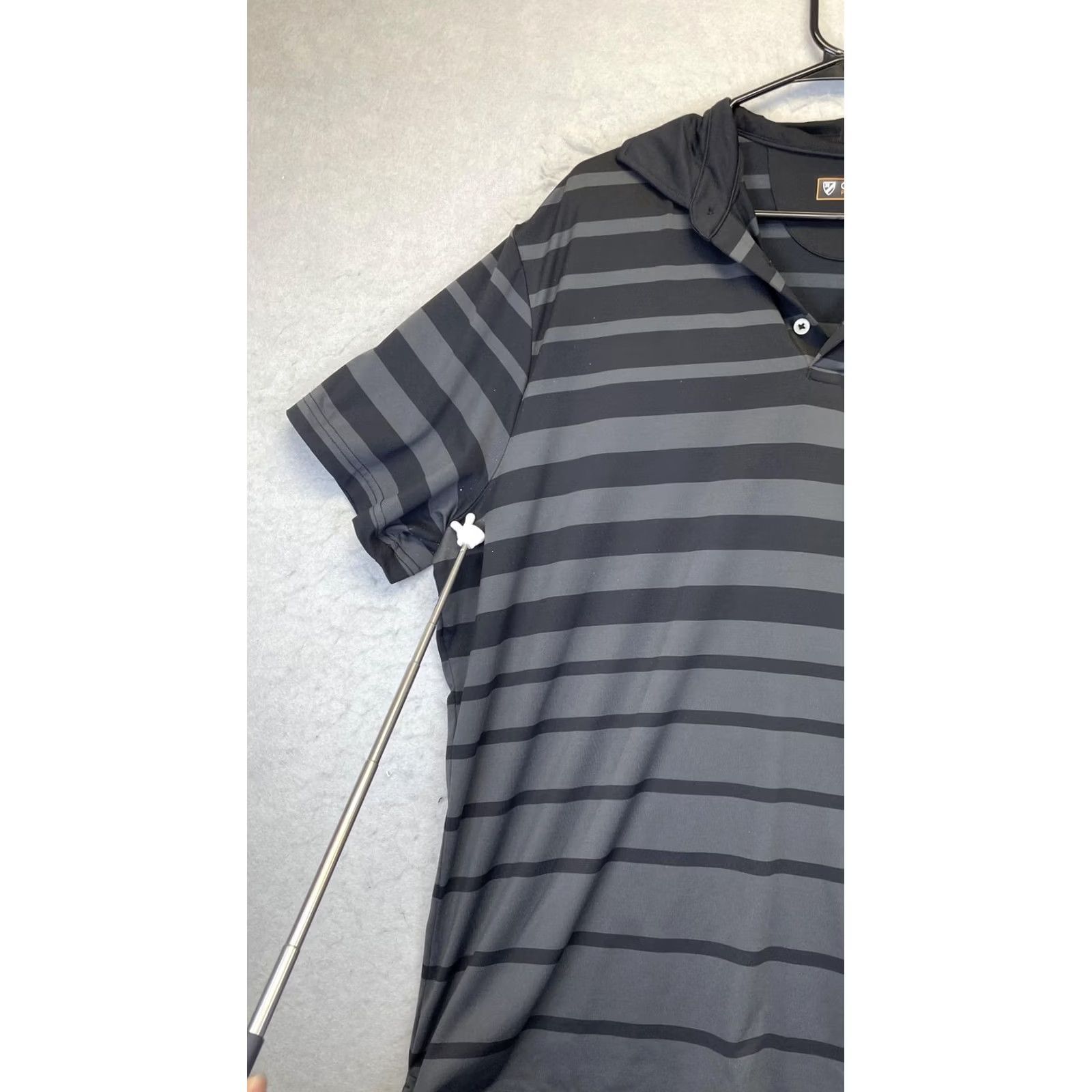 Cremieux Cremieux Polo Shirt Mens XL Black Gray Striped Short Sleeve Performance Golf Size US XL / EU 56 / 4 - 4 Thumbnail