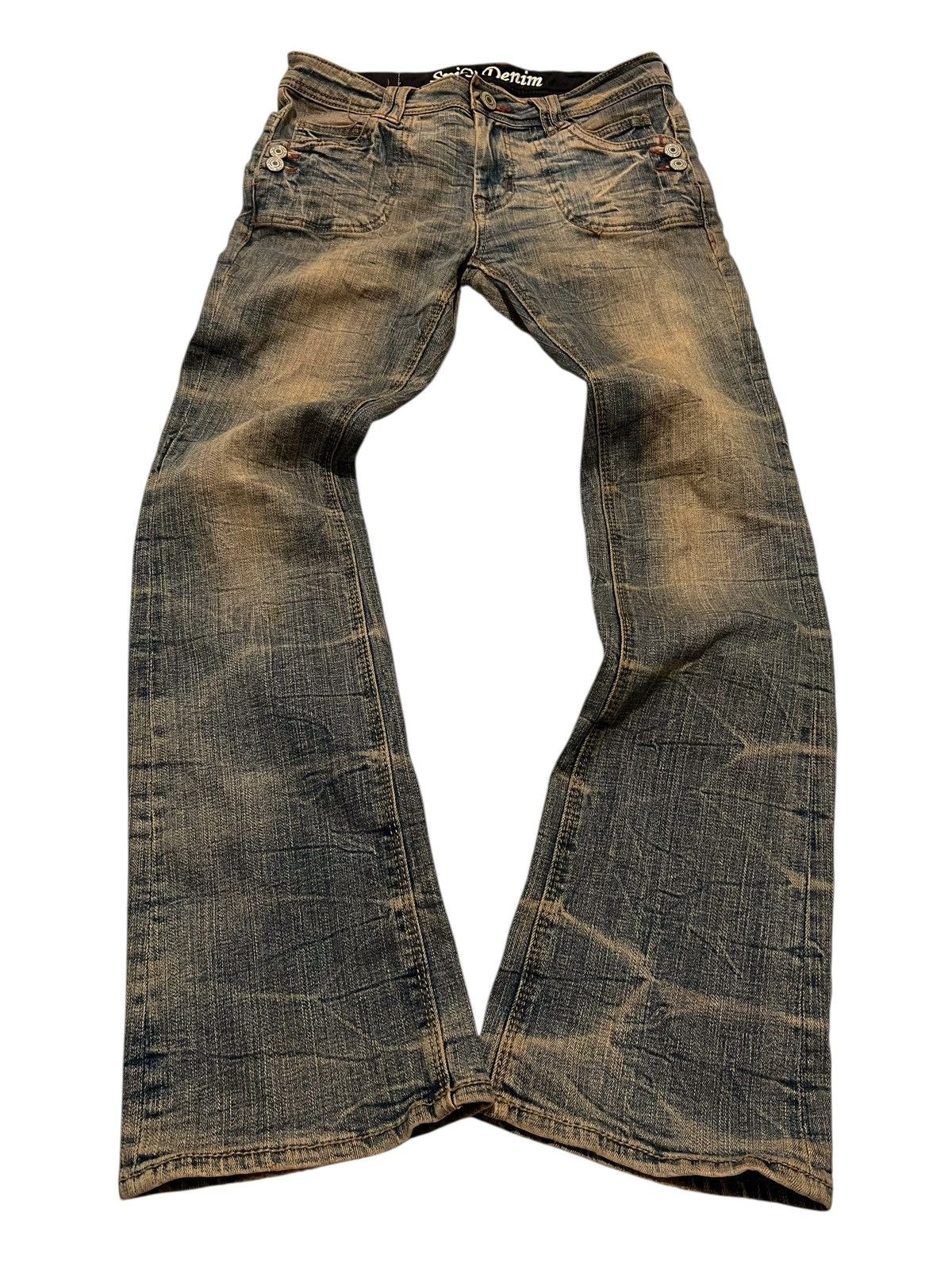 If Six Was Nine × Japanese Brand × Le Grande Bleu (L.G.B.) Spicy denim mudwash flared Denim pants Size US 29 - 1 Thumbnail