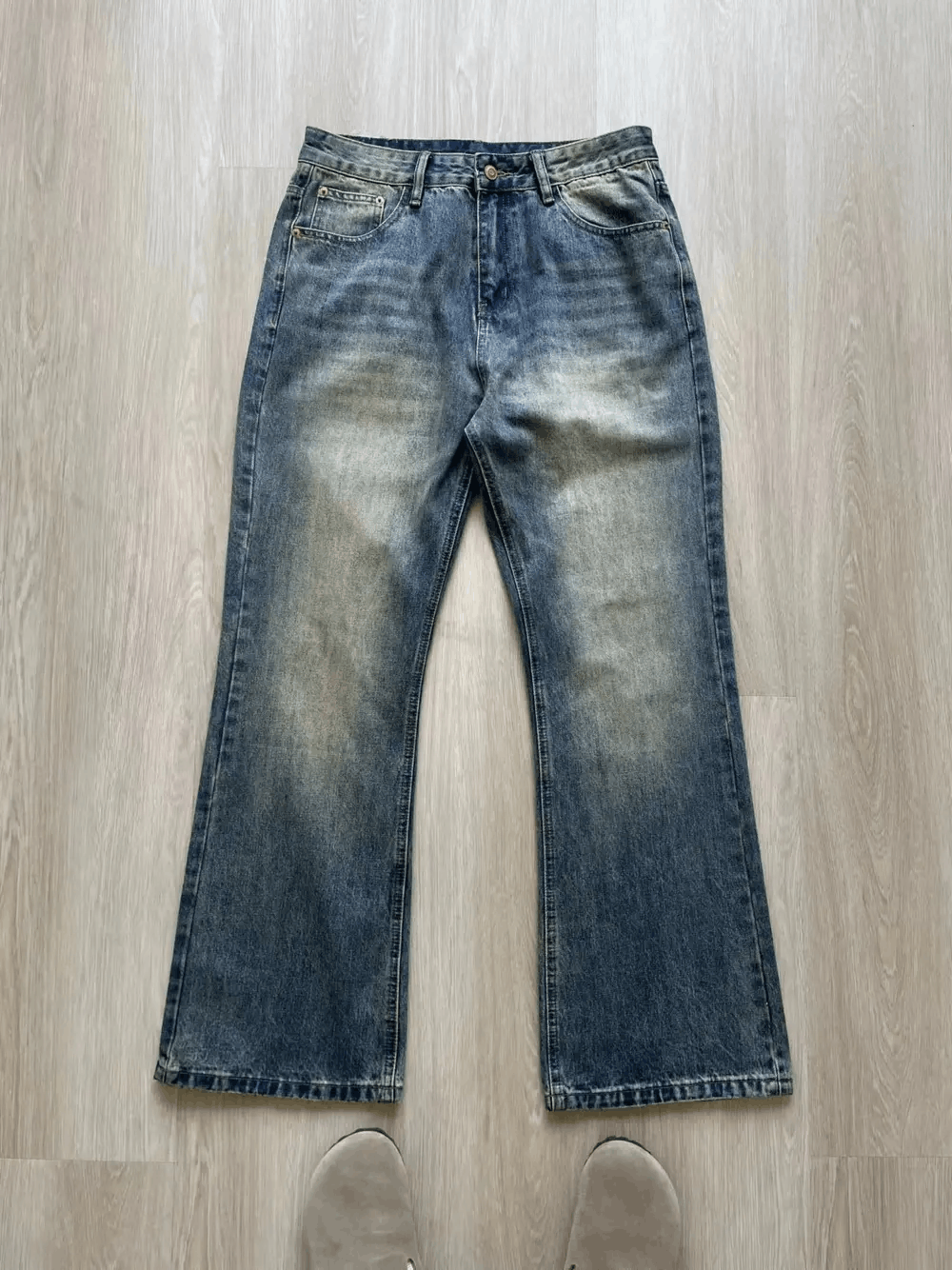Japanese Brand × Vintage Striped washed and worn loose casual vintage jeans Size US 30 / EU 46 - 6 Thumbnail