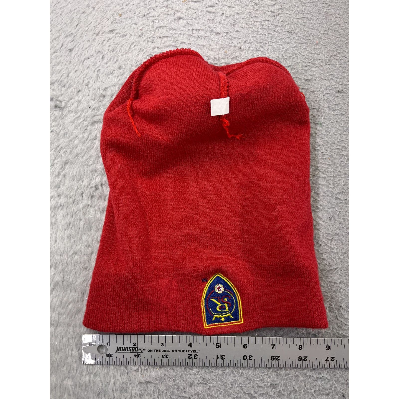 Vintage VINTAGE Real Salt Lake Beanie Toque Adult OS Red Stripe Futbol MLS Acrylic KeyBank Pom Size ONE SIZE - 6 Thumbnail