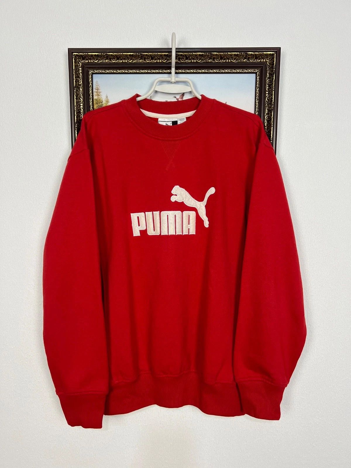 Puma Vintage 90's Puma Red Sweatshirt Big Logo Mens Crewneck Rare Size US L / EU 52-54 / 3 - 1 Thumbnail