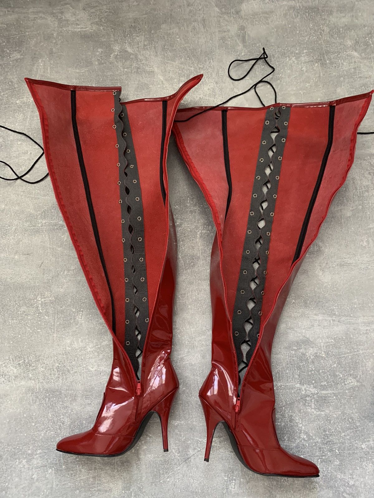 Japanese Brand Women's Biker Cowboy Boots Gothic High Heel Motorcycle style Size US 7 / IT 37 - 4 Thumbnail