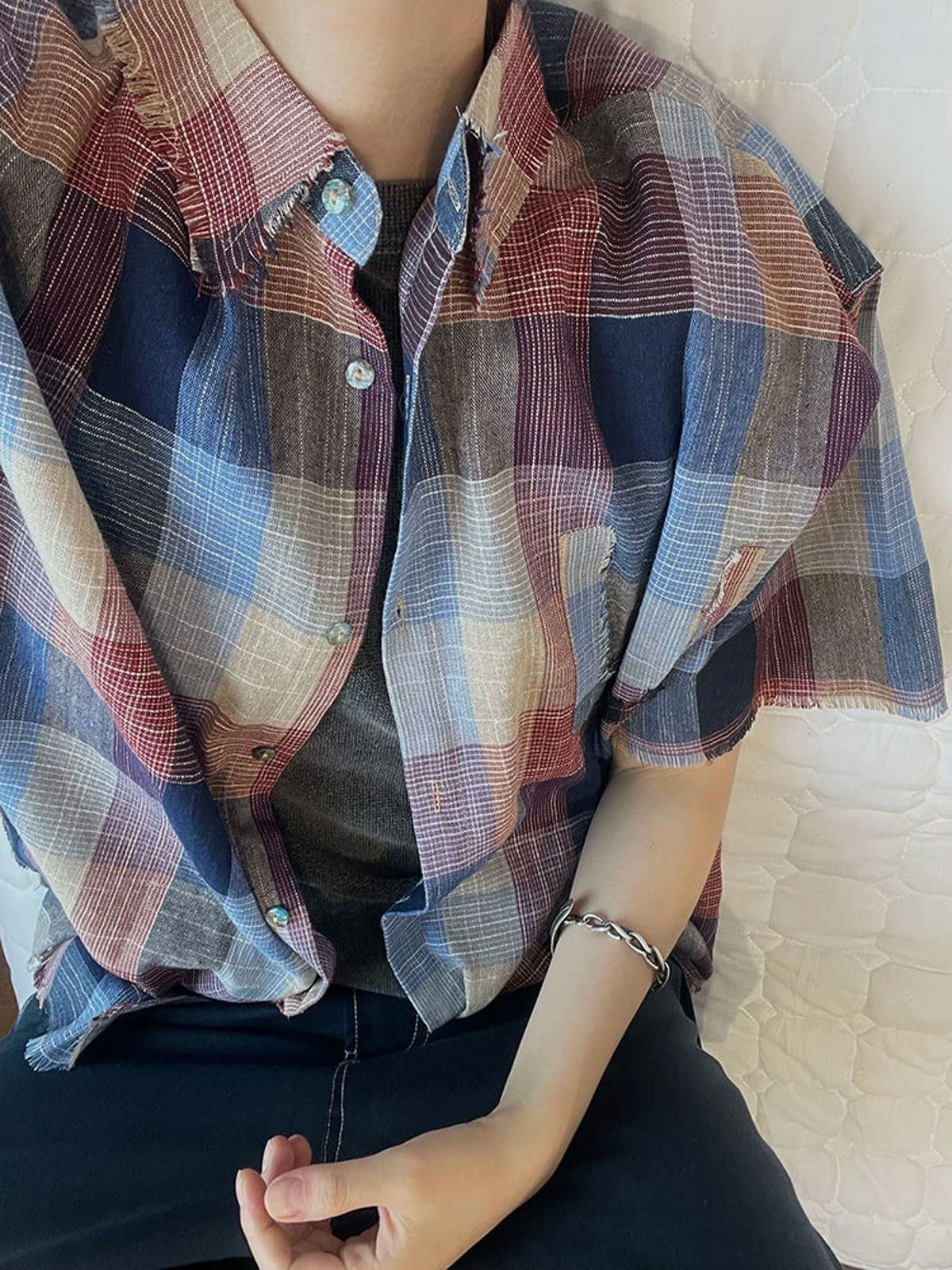 Vintage Plaid Short Sleeve Button-Up Shirt Size US M / EU 48-50 / 2 - 4 Thumbnail
