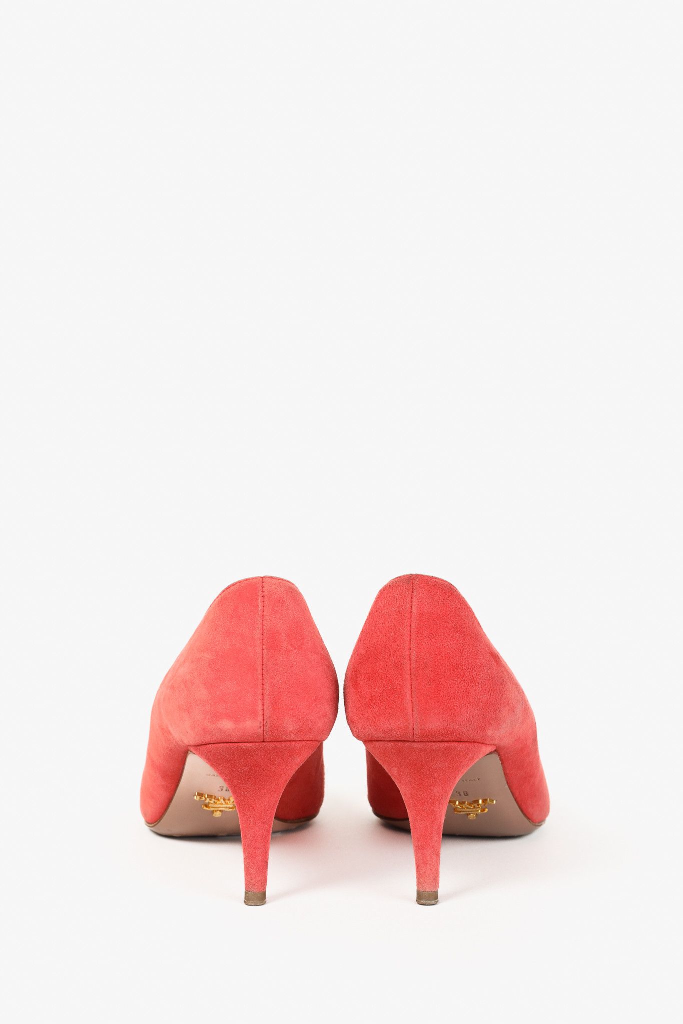Prada Prada Coral Suede Pointed-Toe Pumps Size US 7.5 / IT 37.5 - 3 Thumbnail