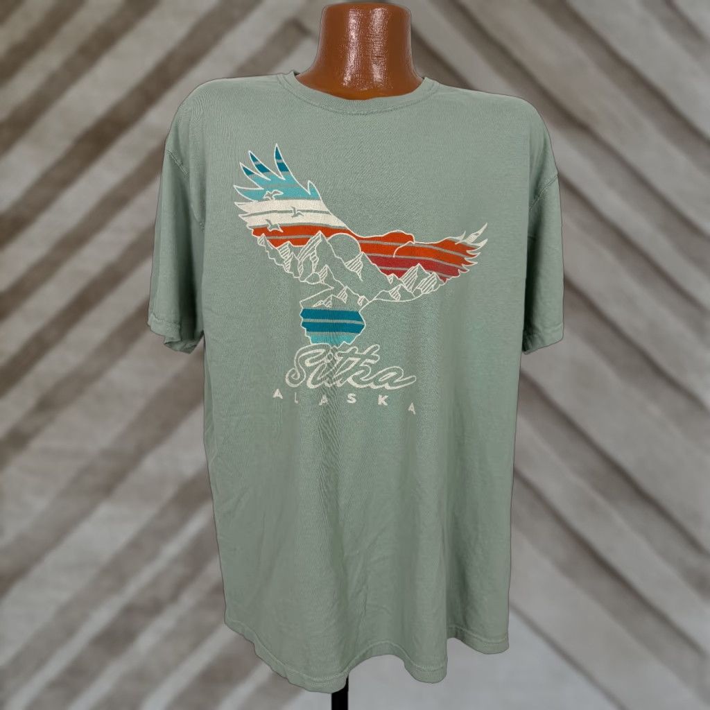 Comfort Colors Sitka Alaska Shirt Men XL Green Cotton T-Shirt Crew Neck Short Sleeve Graphic Print Bird Nature Outdoor Decade 2000s (If applicable) Size US XL / EU 56 / 4 - 1 Thumbnail