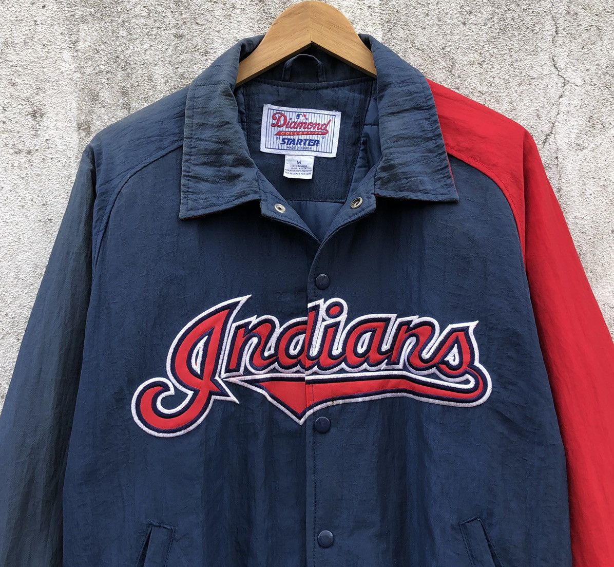 Starter Vintage 90’s STARTER CLEVELAND INDIANS Bomber Jacket Size US M / EU 48-50 / 2 - 2 Thumbnail