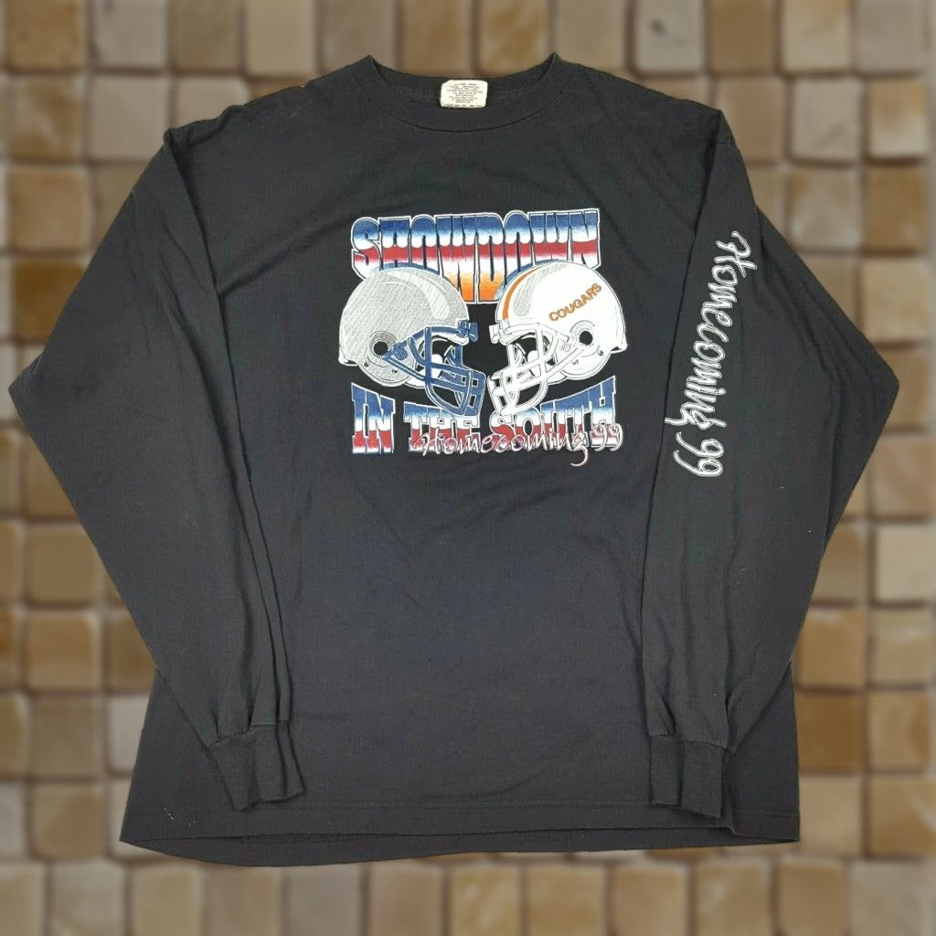 Vintage VTG 1999 Showdown In The South Mens XL Long Sleeve Football T Shirt Black Shirt Football Retro 90s Sports VINTAGE Size US XL / EU 56 / 4 - 1 Thumbnail