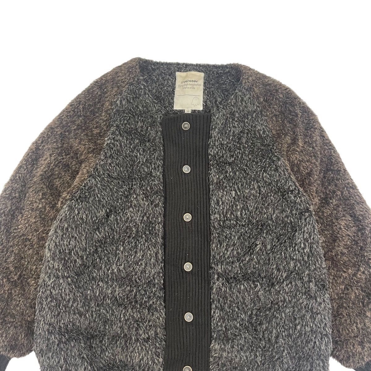 Japanese Brand ⚡️Tiny Dinosaur Faux Fur Button Mohair Jacket Made In 🇯🇵 Size M / US 6-8 / IT 42-44 - 7 Thumbnail
