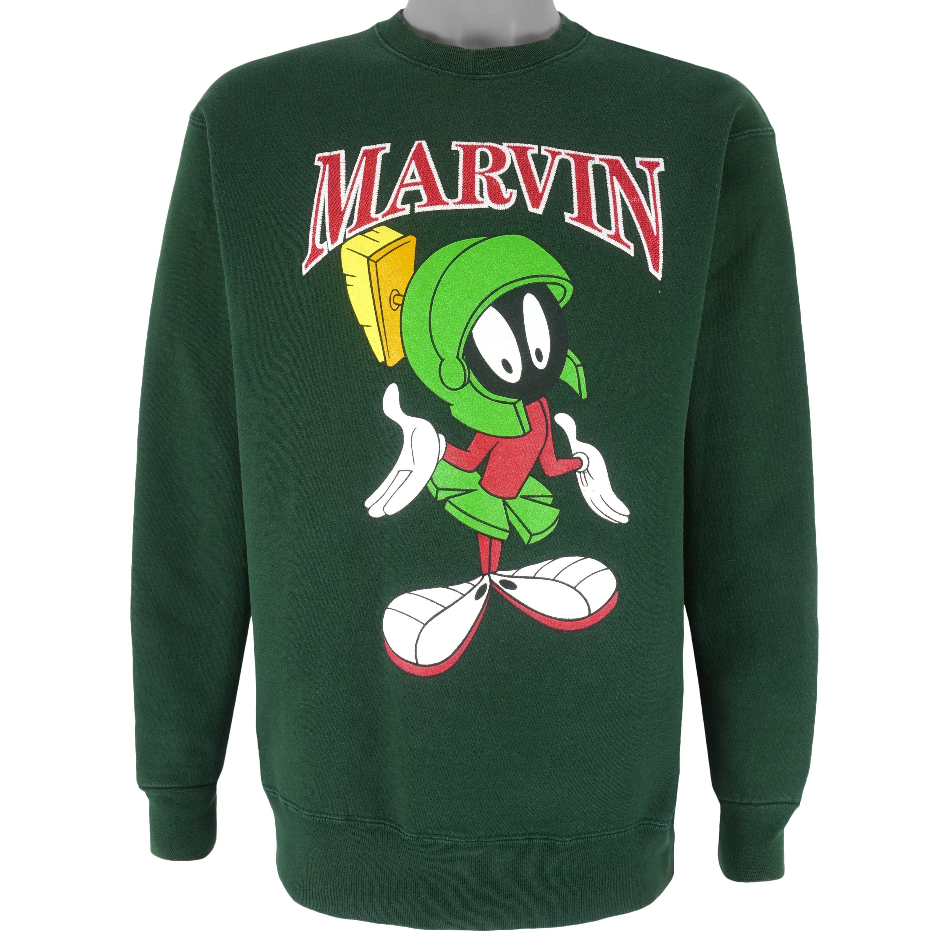 Vintage Looney Tunes - Marvin The Martian Crew Neck Sweatshirt 1990s Size US L / EU 52-54 / 3 - 1 Thumbnail