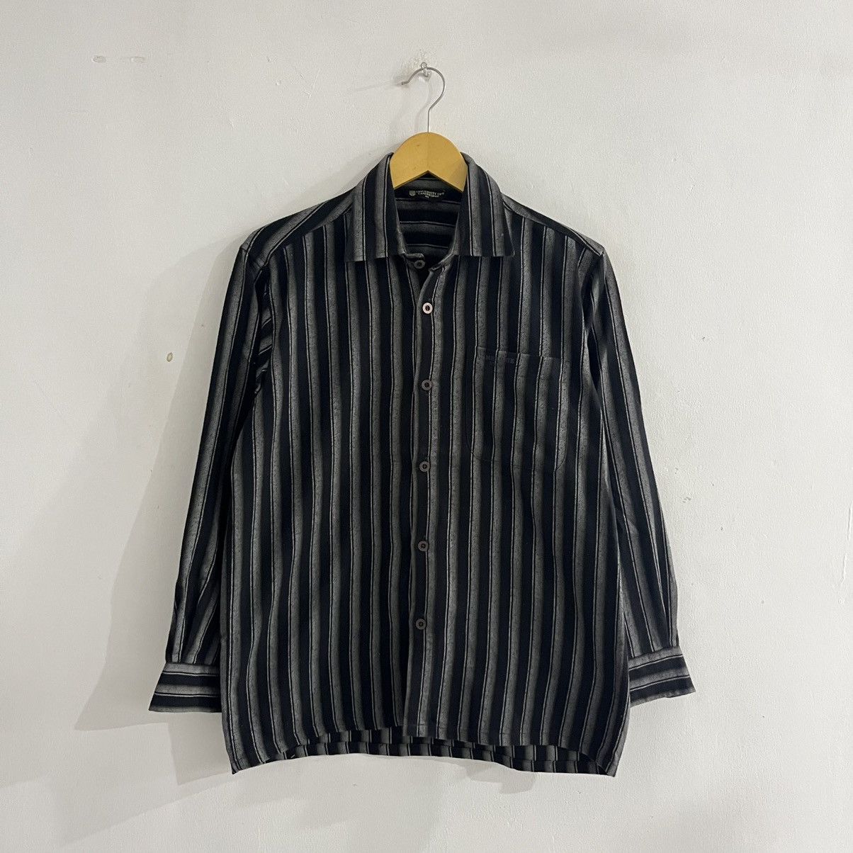 Japanese Brand Univ Of Cambridge - Striped LS Button Up Shirt Size US M / EU 48-50 / 2 - 1 Thumbnail