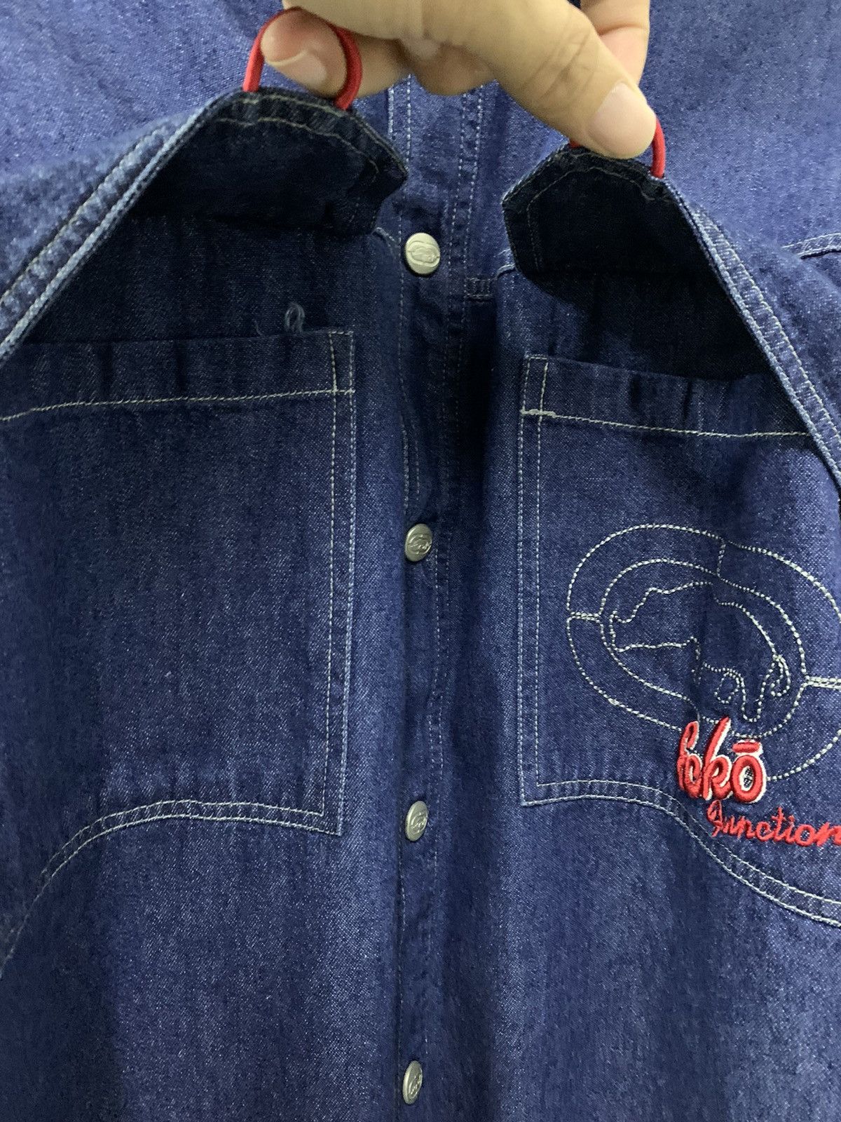 Ecko Unltd. RARE Ecko Function Denim Buttons Up Big Logo Size US XL / EU 56 / 4 - 11 Thumbnail