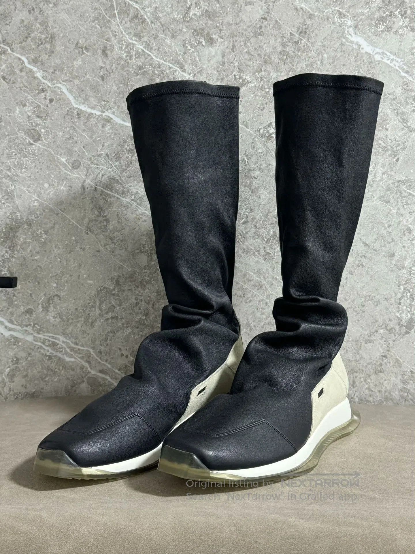 Rick Owens Rick Owens Oblique Runner Stretch Sock Boots. Size US 11.5 / EU 44-45 - 1 Thumbnail