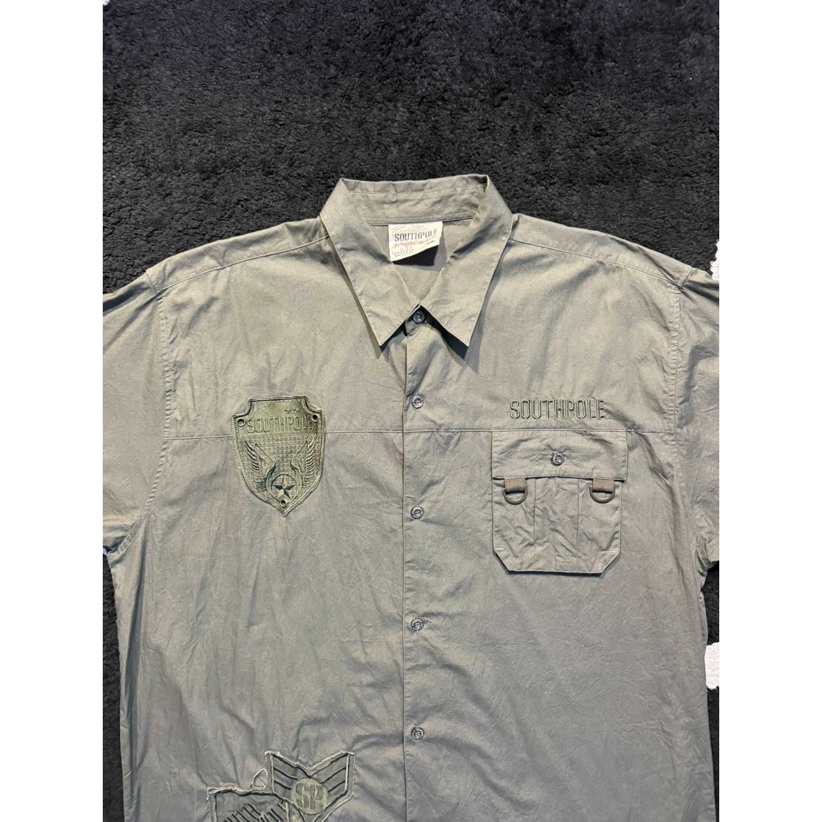 Southpole Vtg Southpole Button Up Shirt Military Utility Men's Size XL Size US XL / EU 56 / 4 - 2 Thumbnail