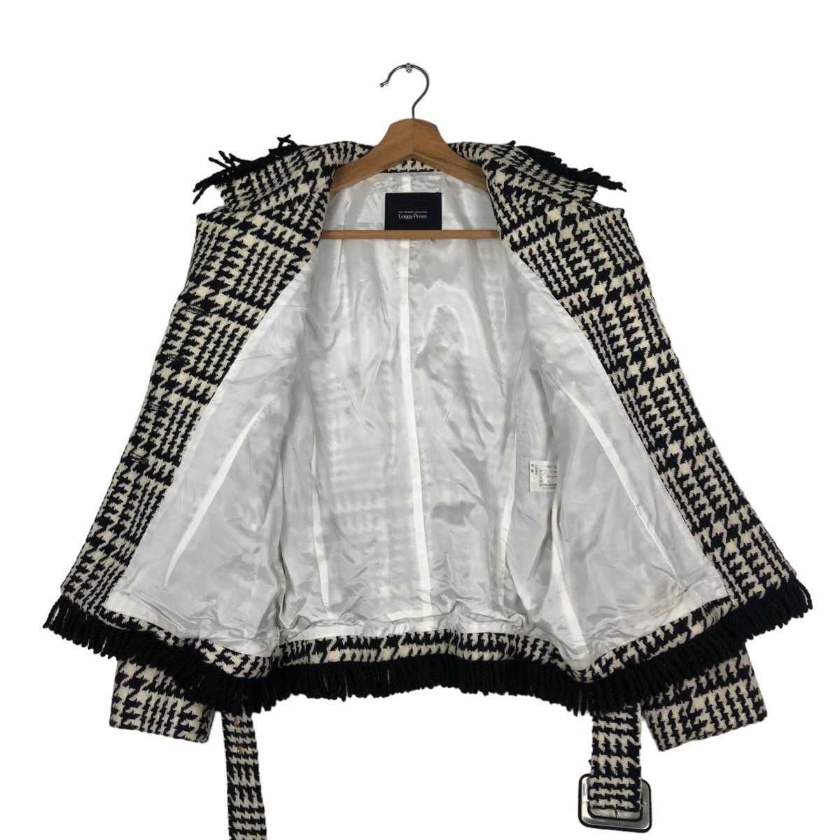 Japanese Brand 🔥Vintage Cropped Tweed Jacket Wool Belt Leggy Press Japan Size M / US 6-8 / IT 42-44 - 13 Thumbnail