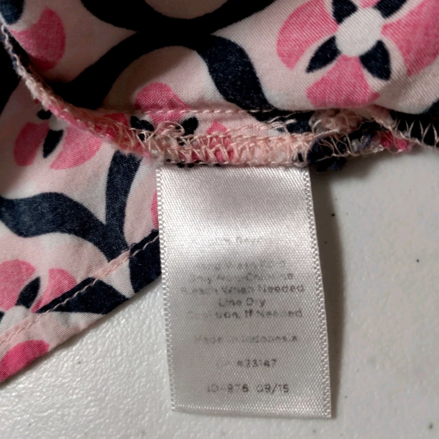 Talbots Talbots Women's Blouse M Pink Blue Floral Lattice V-Neck Lightweight Rayon Spring Casual Size M / US 6-8 / IT 42-44 - 7 Thumbnail