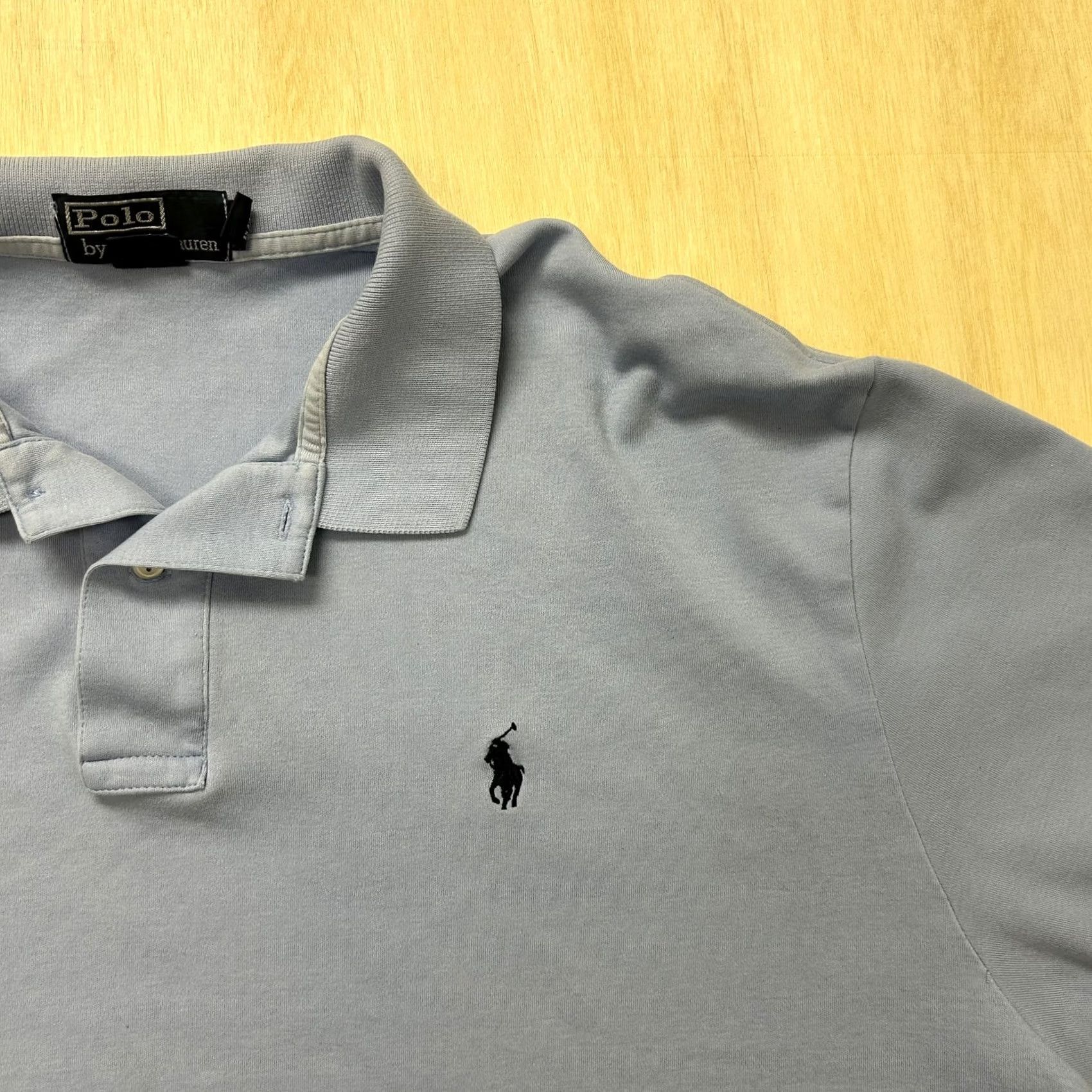 Polo Ralph Lauren VINTAGE Polo Ralph Lauren Polo Shirt Mens 2XL Blue Solid Cotton Short Sleeve Casual Size US XXL / EU 58 / 5 - 4 Thumbnail