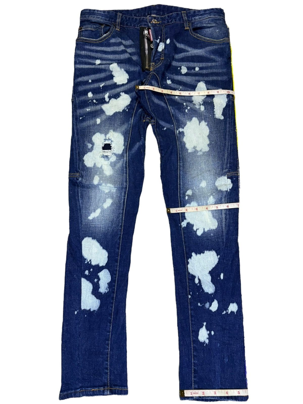 Dsquared2 Vintage Dsquared Bleached Acid Wash Distressed Jeans Size US 33 - 14 Thumbnail