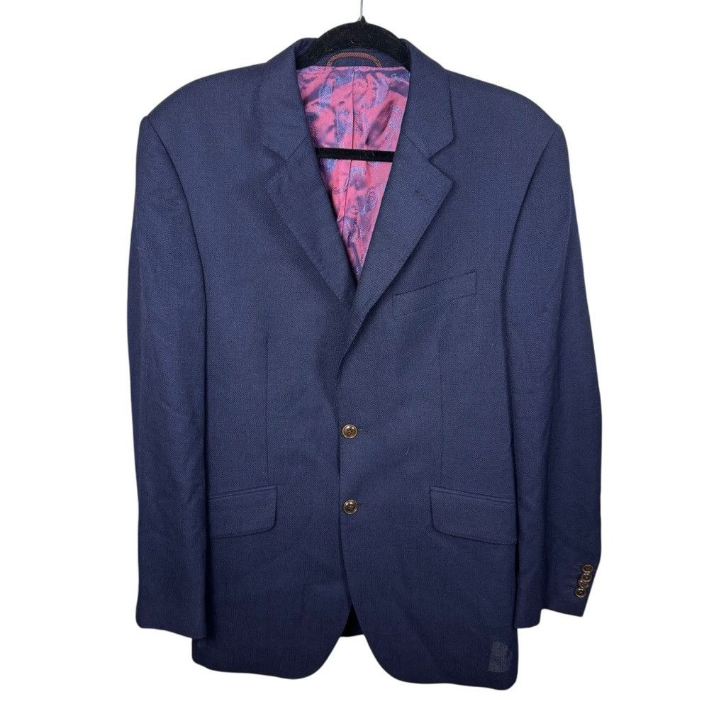 Other New Frank Rudolf Hamburg Blue 100% Wool Jacket Size 52 Size 52R - 3 Thumbnail