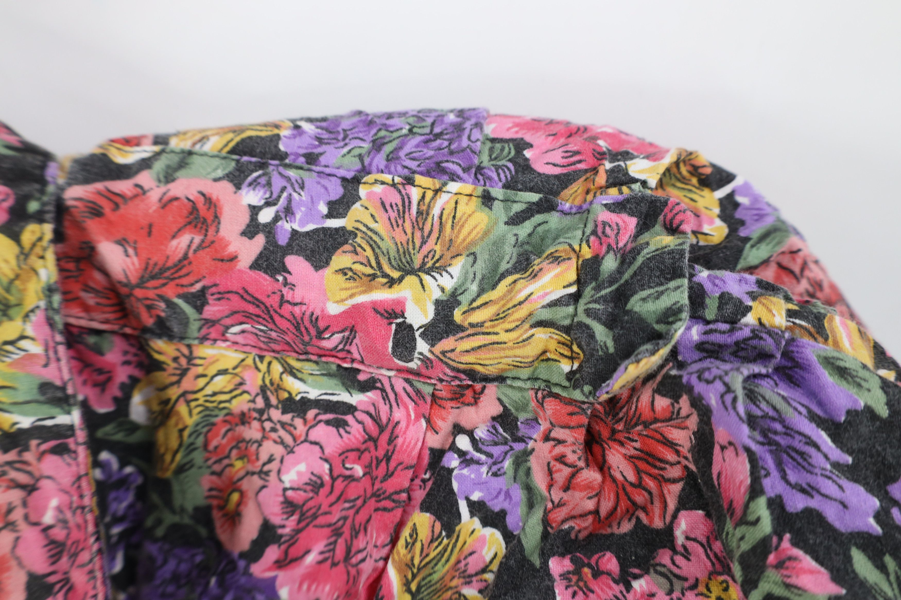 Vintage Vintage 80s 90s Streetwear Flower Dolman Sleeve Button Shirt Size S / US 4 / IT 40 - 9 Thumbnail