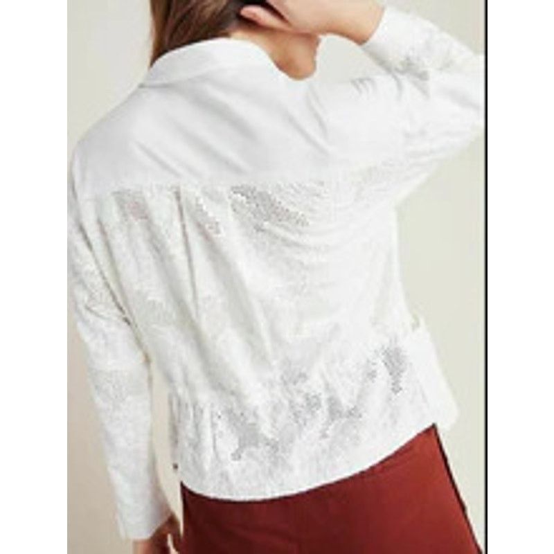 Anthropologie NWT Anthropologie Women's XS White Eyelet Anorak Jacket Size XS / US 0-2 / IT 36-38 - 4 Thumbnail