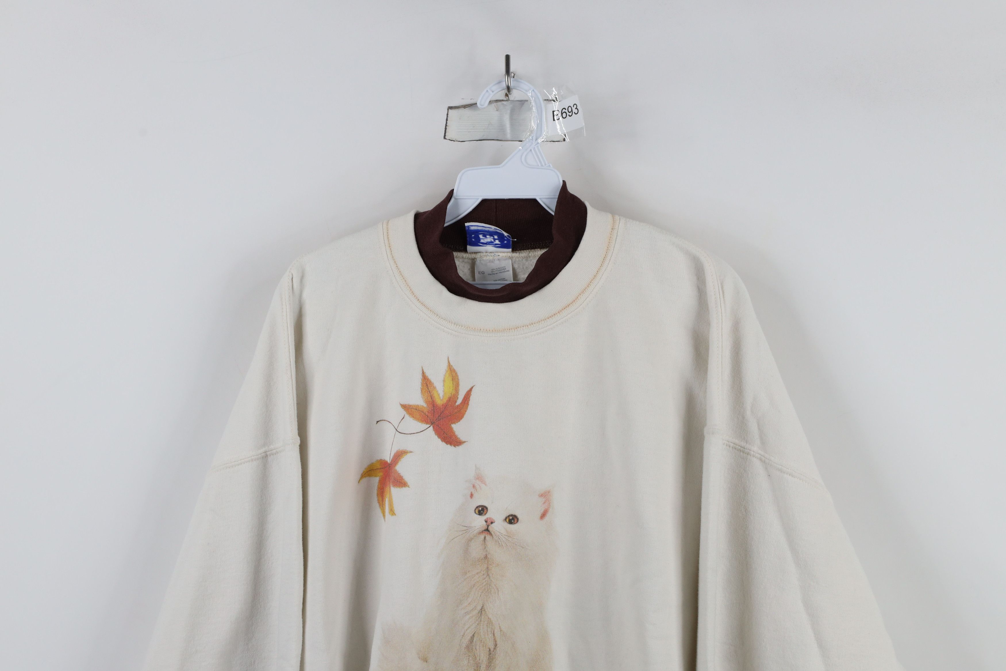 Vintage Vintage 90s Streetwear Nature Cat Kitten Cat Lady Sweatshirt Size XL / US 12-14 / IT 48-50 - 2 Thumbnail