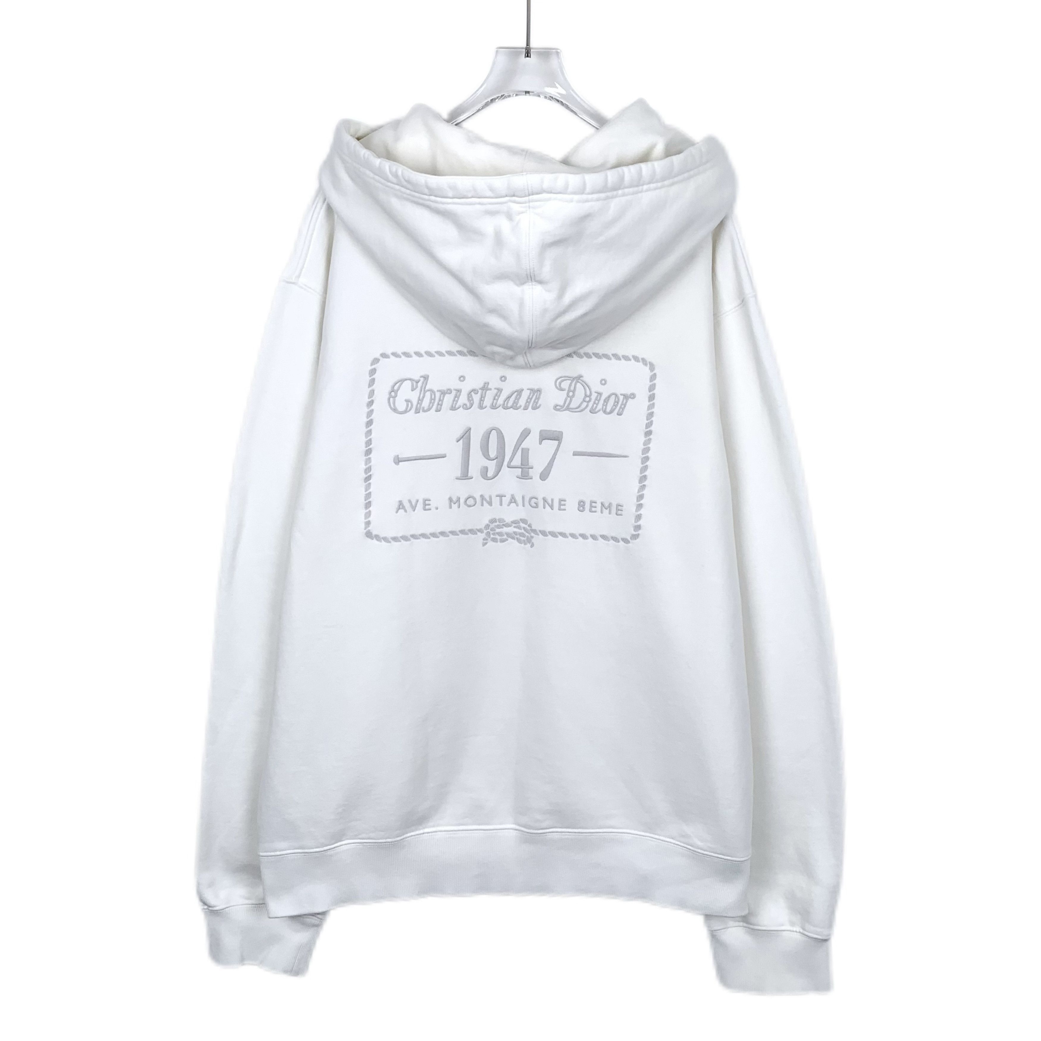 Dior Dior White Embroidered Cotton Hoodie Sweatshirt (Size XXL) Size US XXL / EU 58 / 5 - 8 Thumbnail