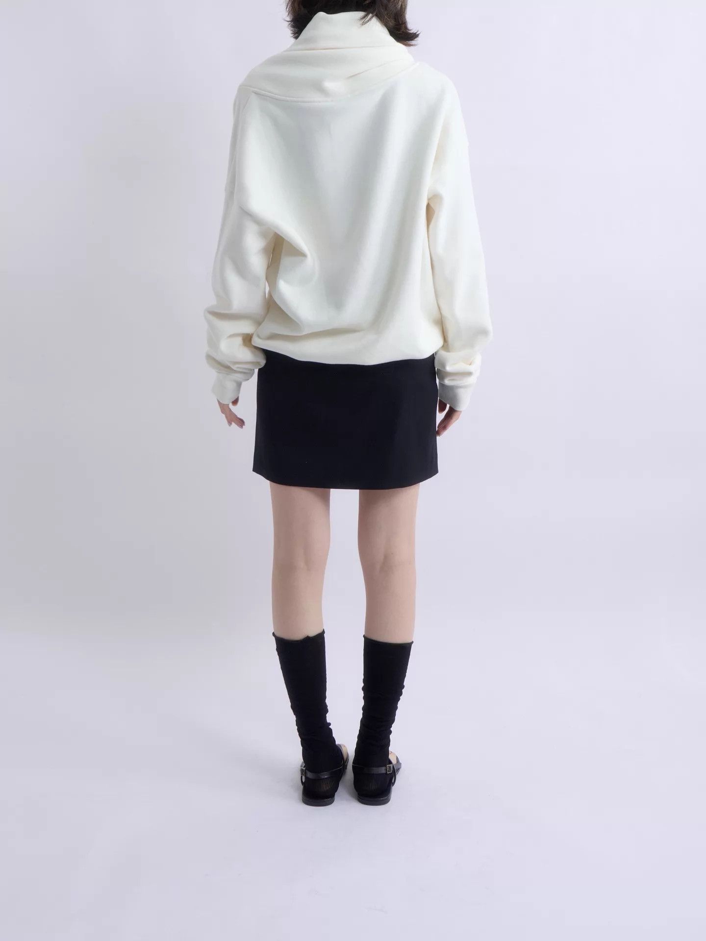 Saint Laurent Paris SAINT LAURENT 2023AW Cream Draped Cowl Neck Sweatshirt Size M / US 6-8 / IT 42-44 - 4 Thumbnail