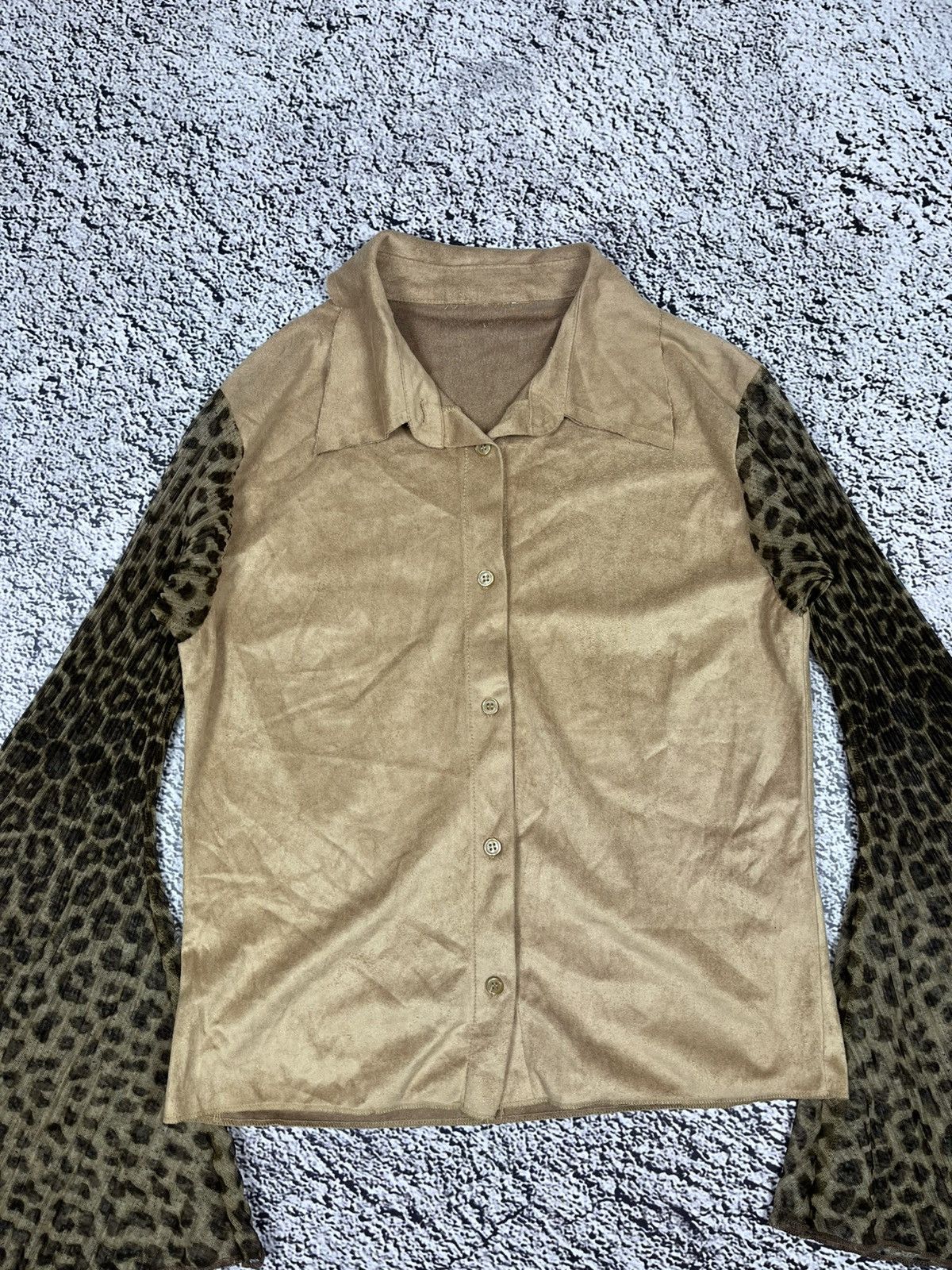 Japanese Brand Vintage Y2K Glamour flare leoprad sleeve luxury shirt Size M / US 6-8 / IT 42-44 - 4 Thumbnail
