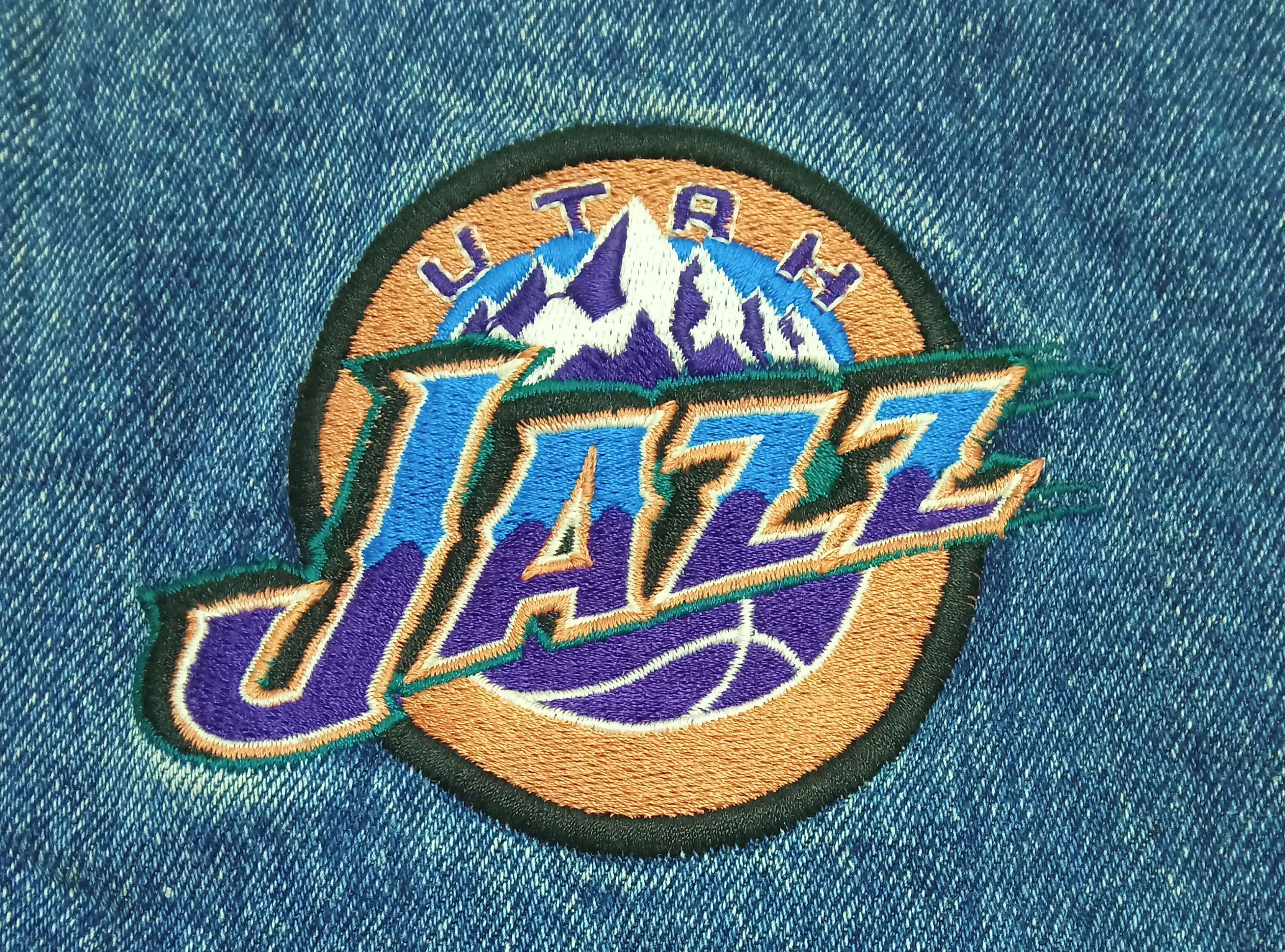 Lee Lee Sport x Utah Jazz Denim Varsity Vintage Jacket Size US XXL / EU 58 / 5 - 7 Thumbnail