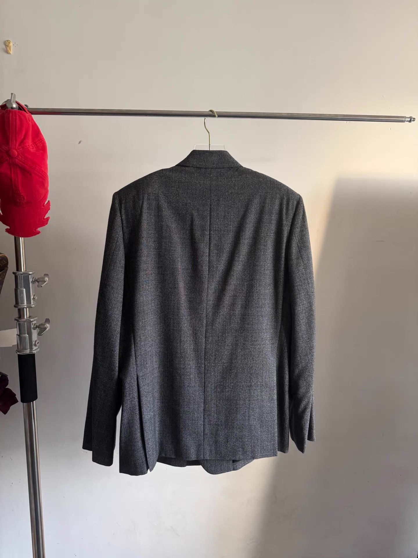 Balenciaga BALENCIAGA Hidden Button Plaid Wool Blazer Q17 Size 46R - 2 Thumbnail