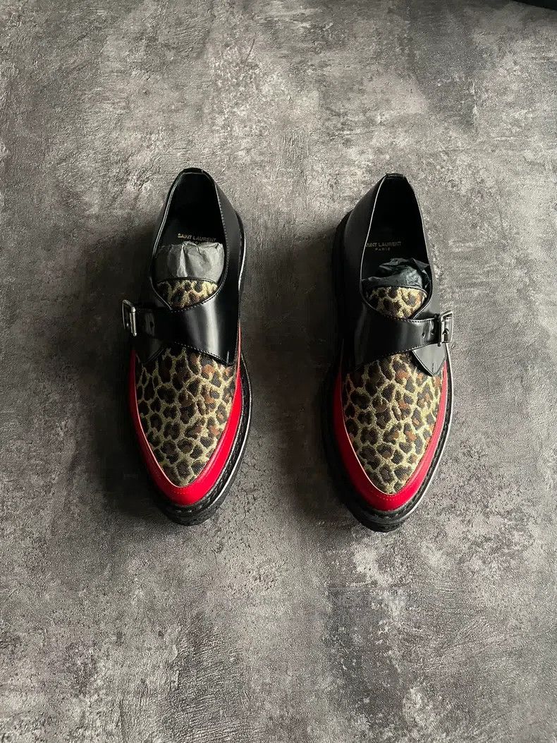 Saint Laurent Paris Saint Laurent Paris Silk Leopard Print Patchwork Wedge Sho Size US 7 / EU 40 - 2 Thumbnail