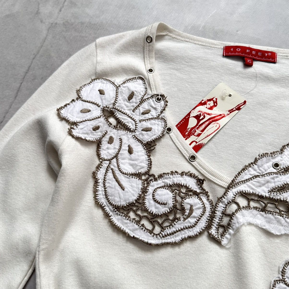 Hysteric Glamour Y2K Flower Embroidered Long Sleeve T Shirt Sarah Pacini Vibe Size XS / US 0-2 / IT 36-38 - 5 Thumbnail