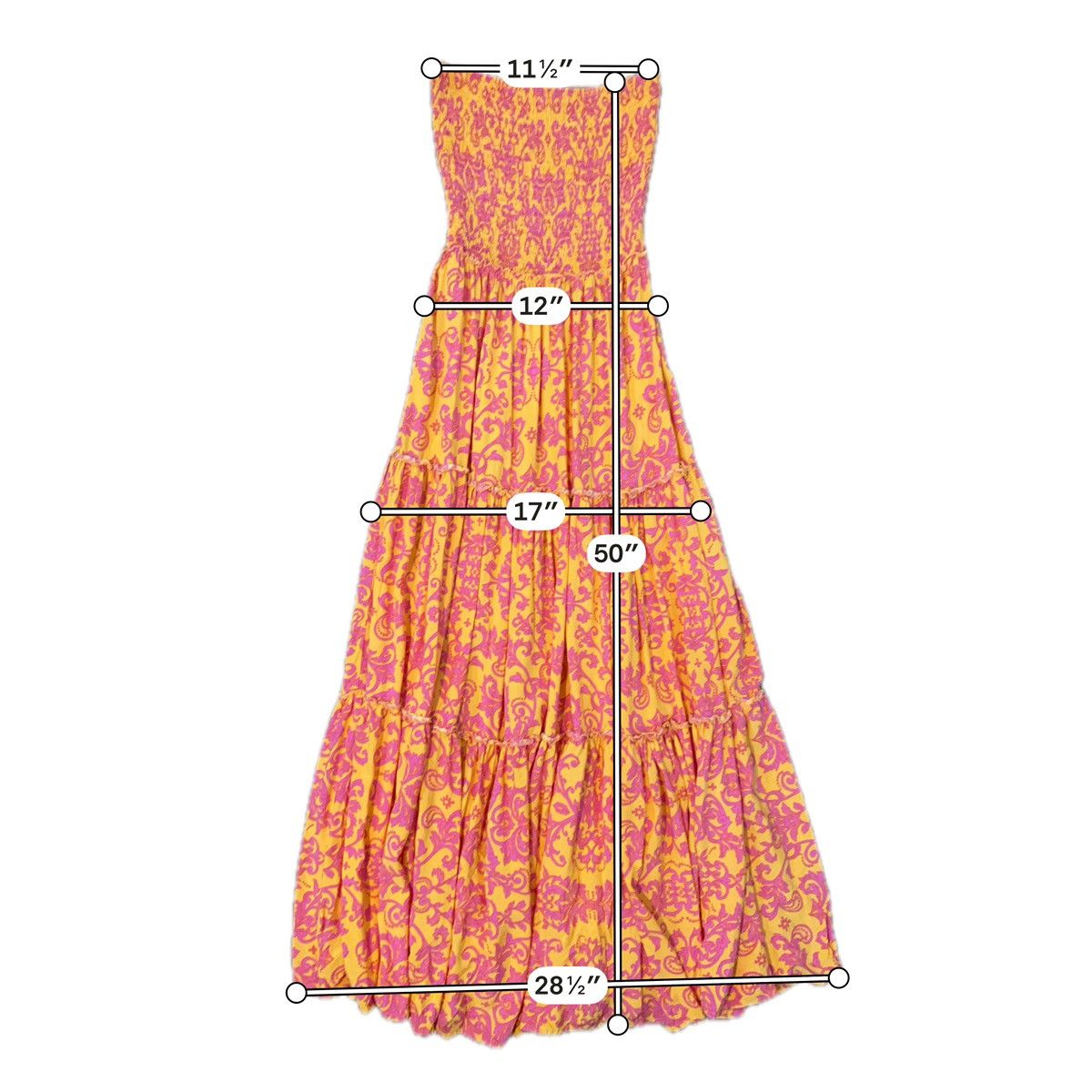 Other Abel The Label Strapless Maxi Dress Orange Pink Paisley M Size M / US 6-8 / IT 42-44 - 7 Thumbnail