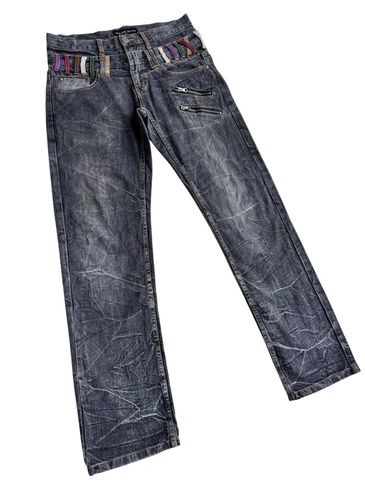 Japanese Brand 🔥Japanese Brand Nylaus Distressed Zipper Denim Jeans Size US 32 / EU 48 - 3 Thumbnail