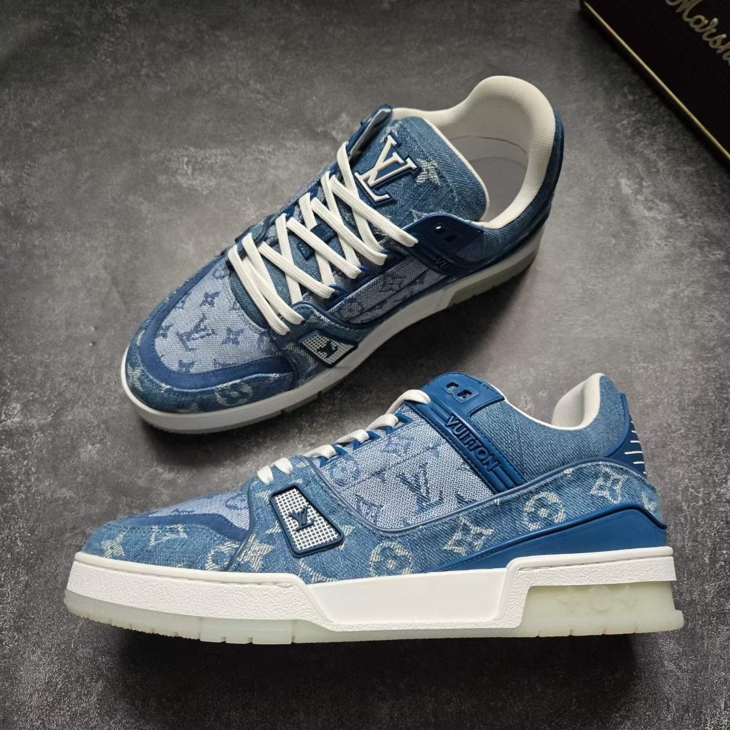 Louis Vuitton Louis Vuitton LV Trainer Denim Sneakers Size US 8 / EU 41 - 1 Thumbnail