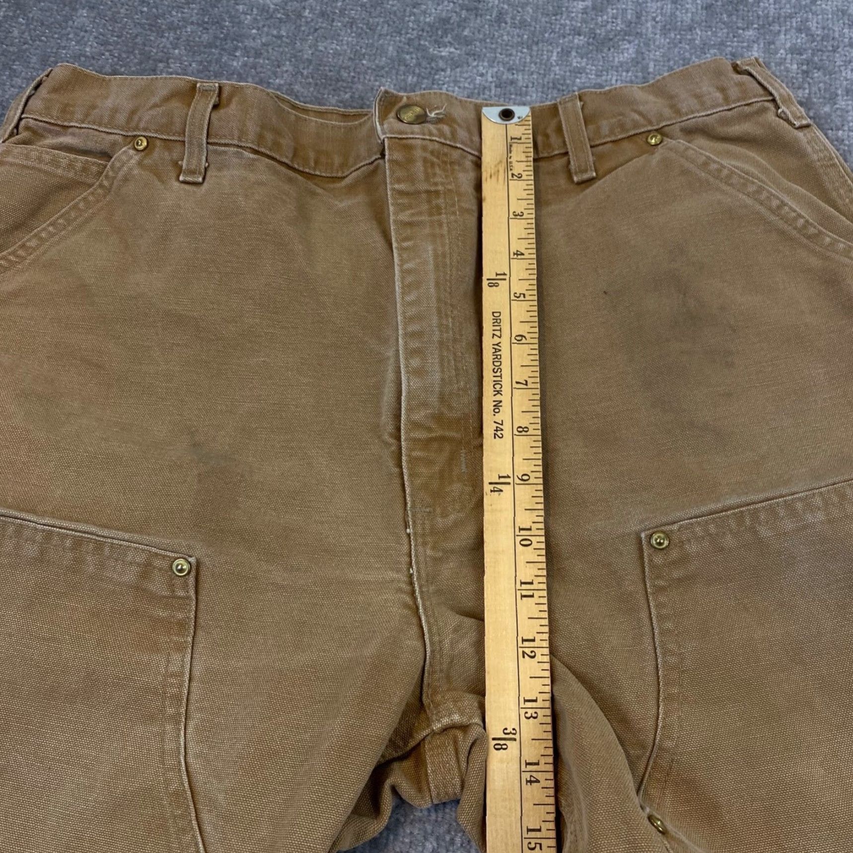 Carhartt Carhartt Duck Canvas Double Knee Work Dungaree Pants BRN Mens 38x28 Wear Size US 36 / EU 52 - 5 Thumbnail