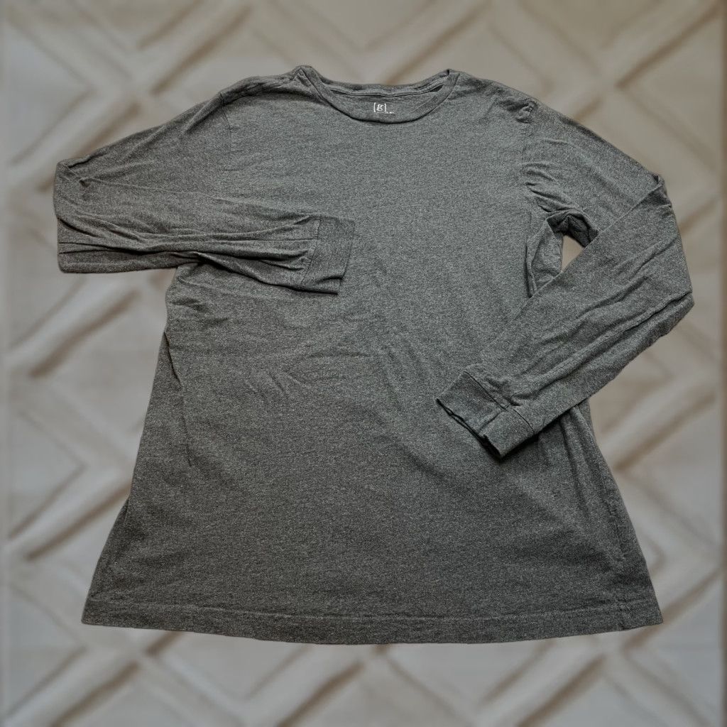 George George Shirt Mens XLT Tall Gray Long Sleeve Cotton Crew Basic Solid Adult Size US XL / EU 56 / 4 - 1 Thumbnail