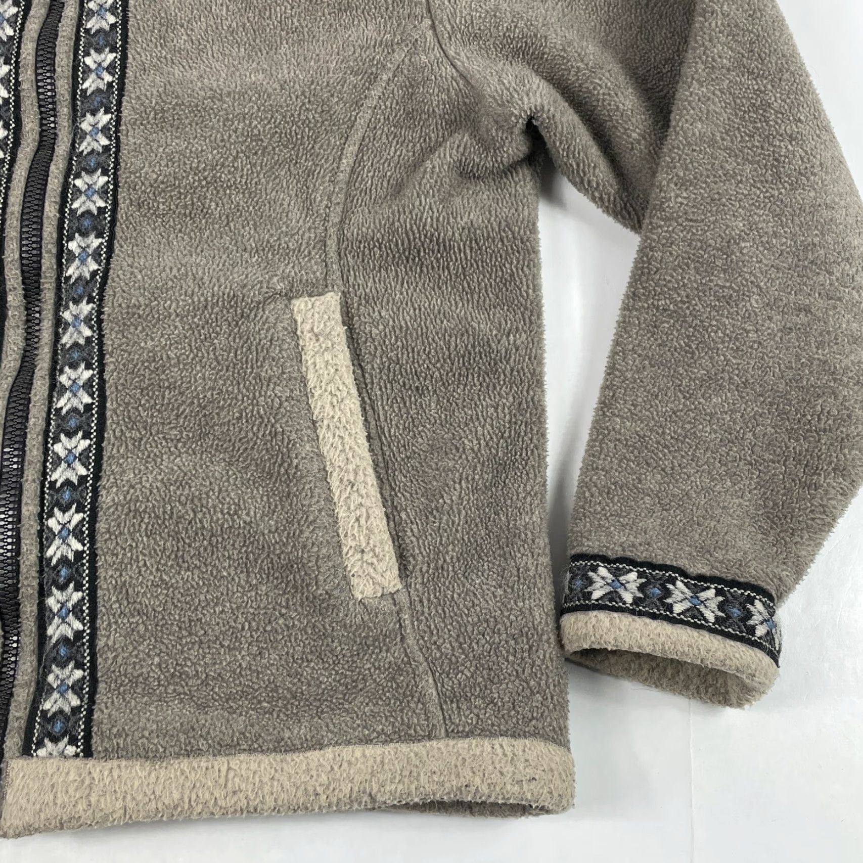 Vintage VINTAGE Alf Kuhl Jacket Womens Medium Beige Fleece Hiking Ski Snowflake Acorns Logo Zip Front Size M / US 6-8 / IT 42-44 - 4 Thumbnail