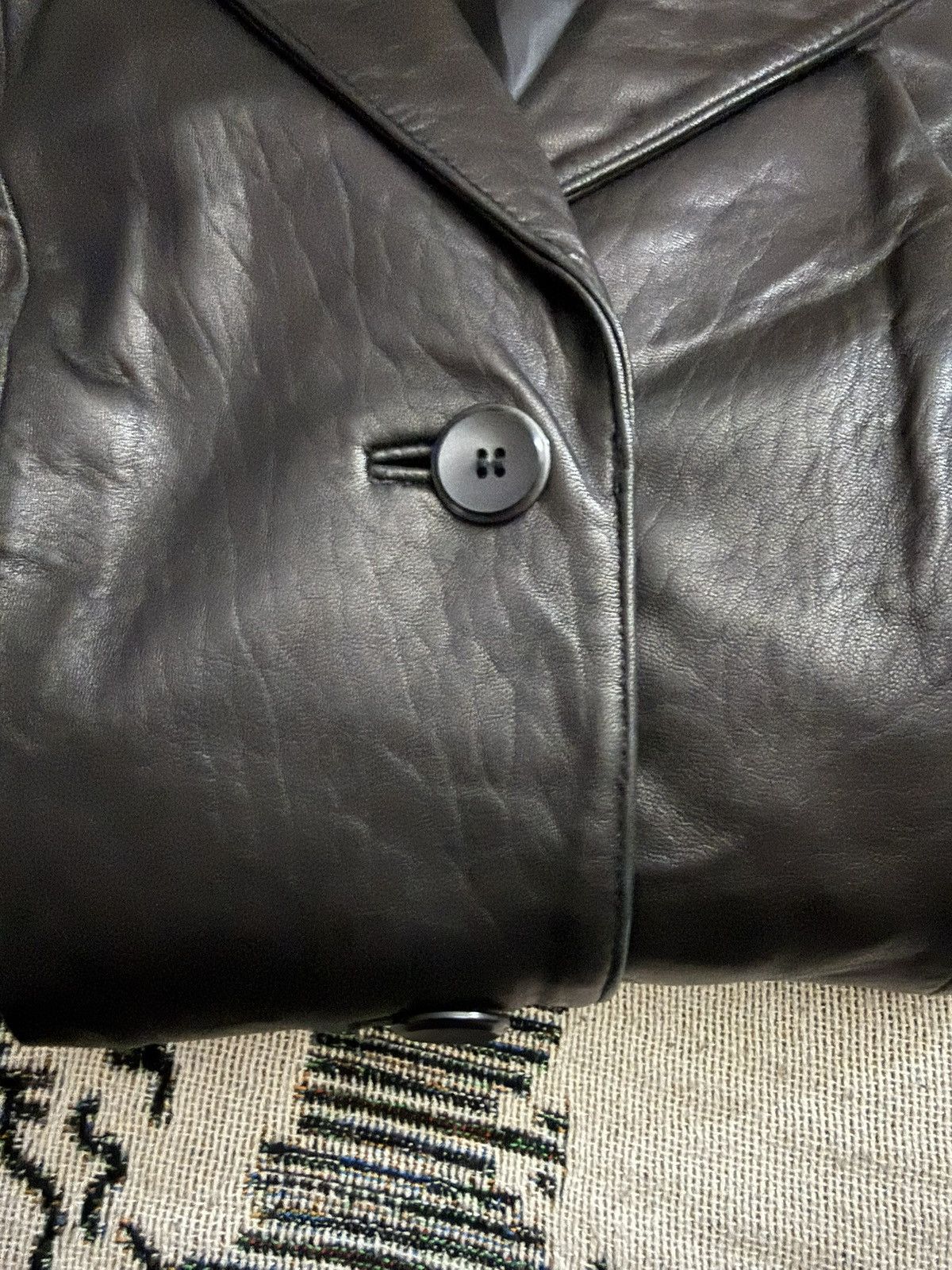 Other Vintage Siena Black Leather Blazer Size S / US 4 / IT 40 - 4 Thumbnail