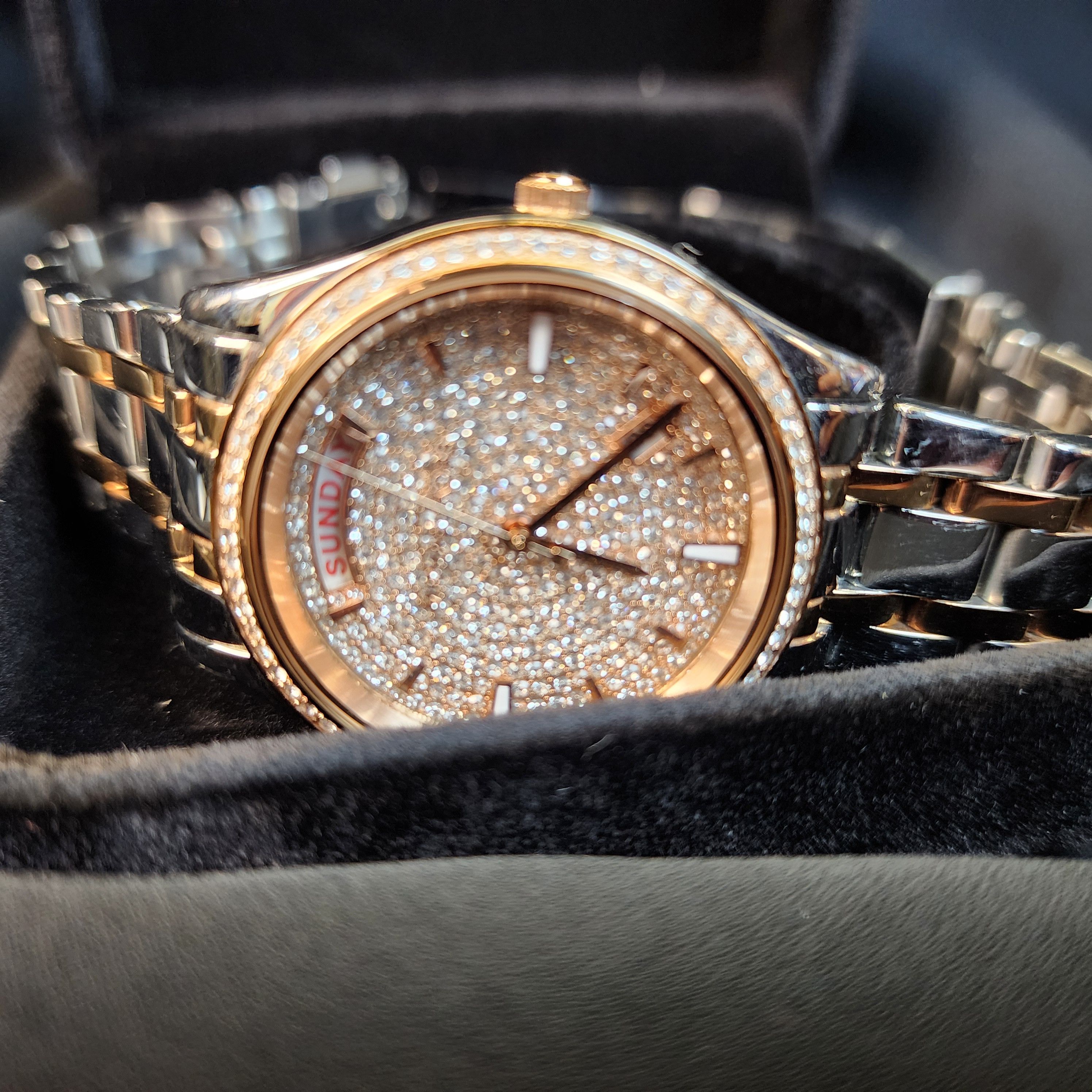 Michael Kors 2-Tone Silver/Gold Crystal 7" Wrist Watch MK6482 Kiley Pave Size ONE SIZE - 8 Thumbnail