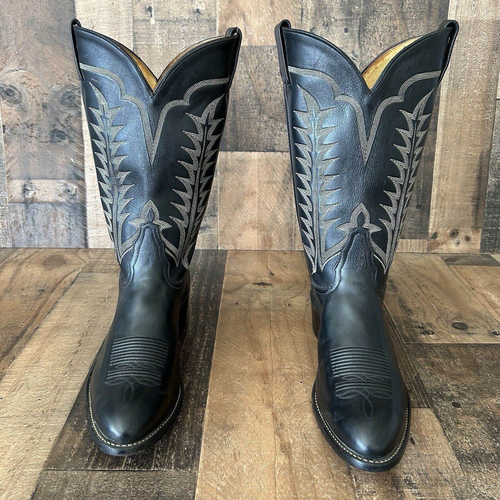 Tony Lama Tony Lama Vintage Classic Black Cowboy Boots Mens 11.5 D Size US 11.5 / EU 44-45 - 3 Thumbnail