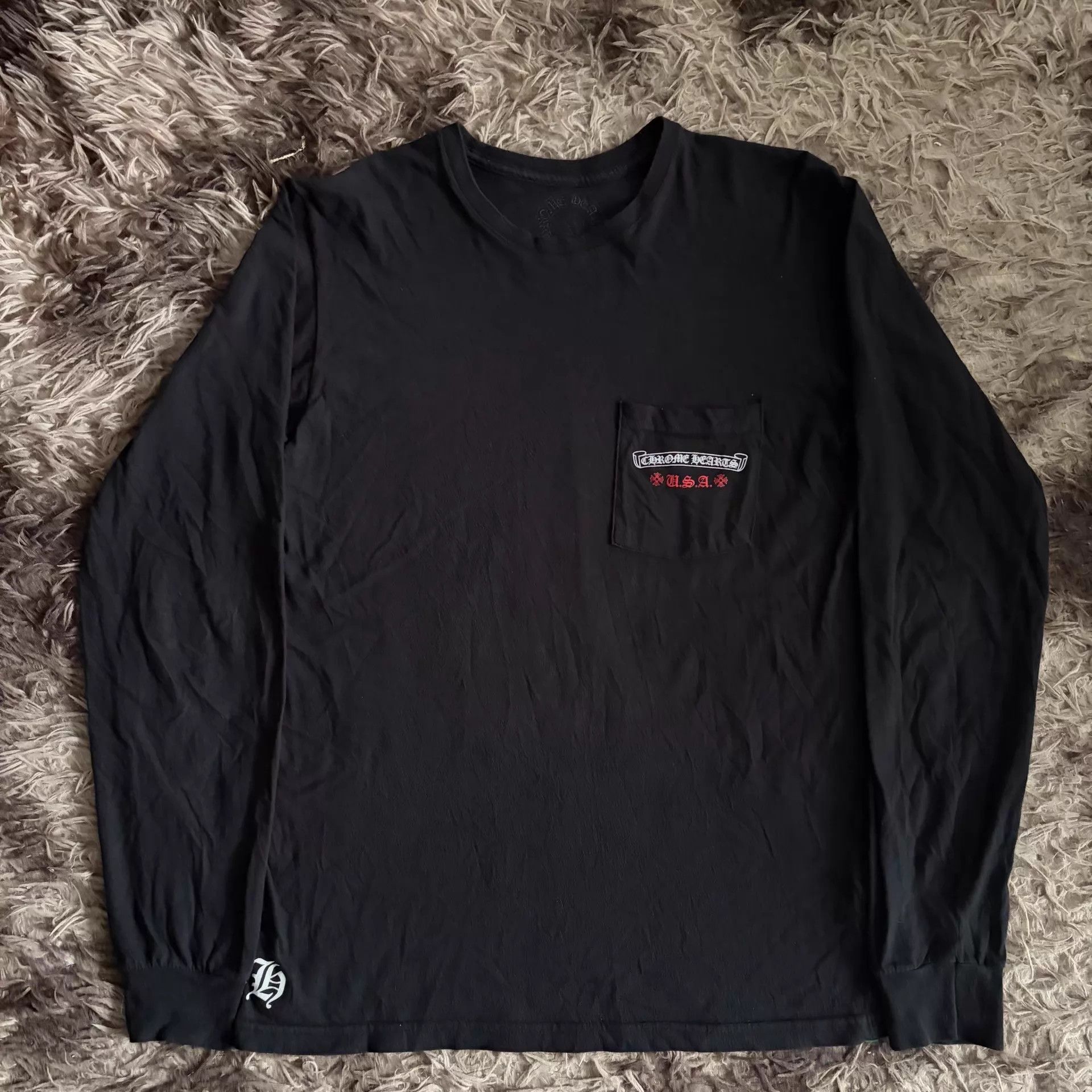 Chrome Hearts Chrome Hearts Black Flag Distressed Logo LongSleeve Size US M / EU 48-50 / 2 - 1 Thumbnail